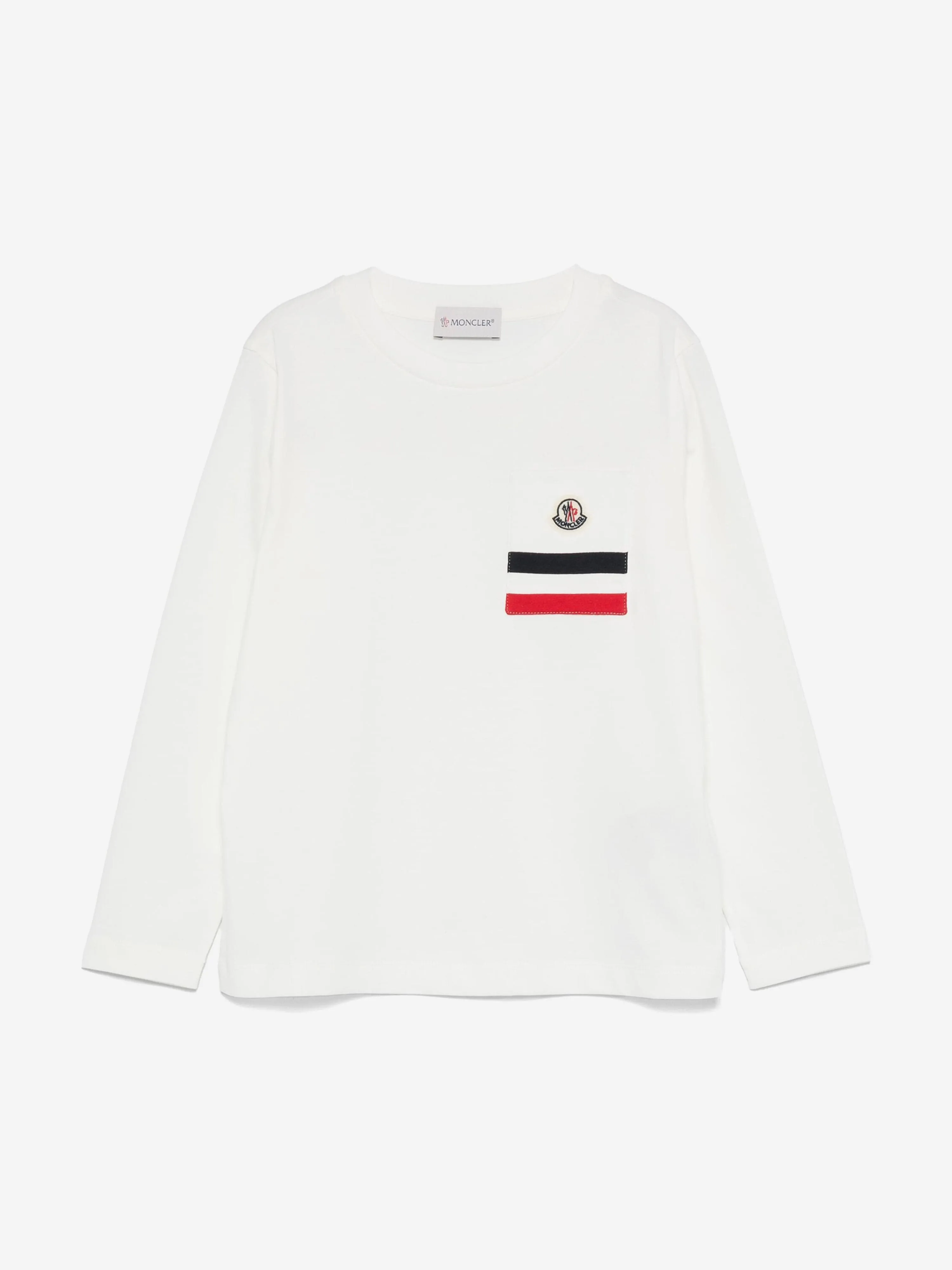 Moncler Enfant Boys Long Sleeve Logo T-Shirt in White