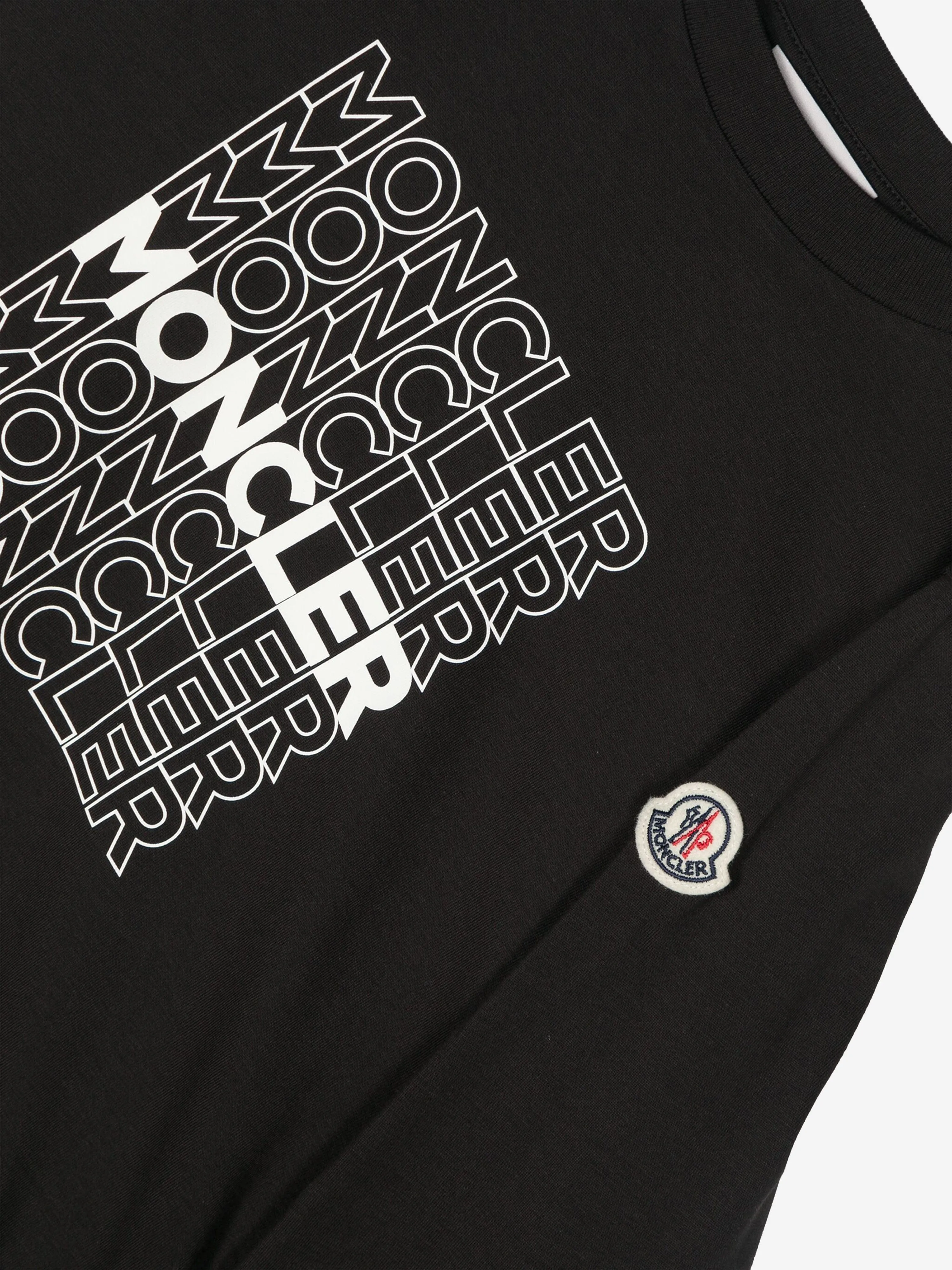 Moncler Enfant Boys Long Sleeve T-Shirt in Black