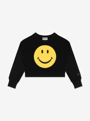 Moschino Kids Smiley Face Sweatshirt in Black