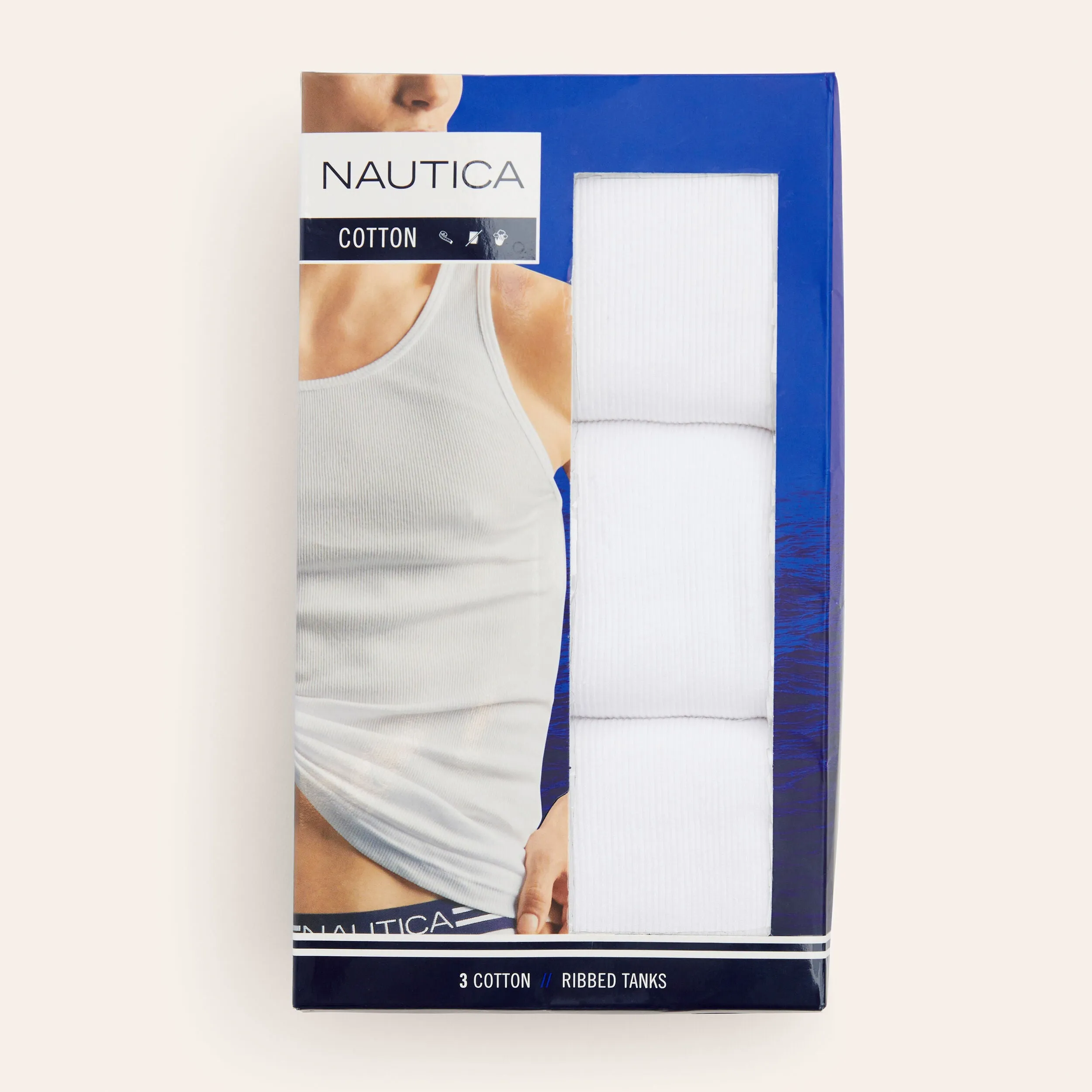 Nautica Mens Ribbed Tanks, 3-Pack Nautica Clothing