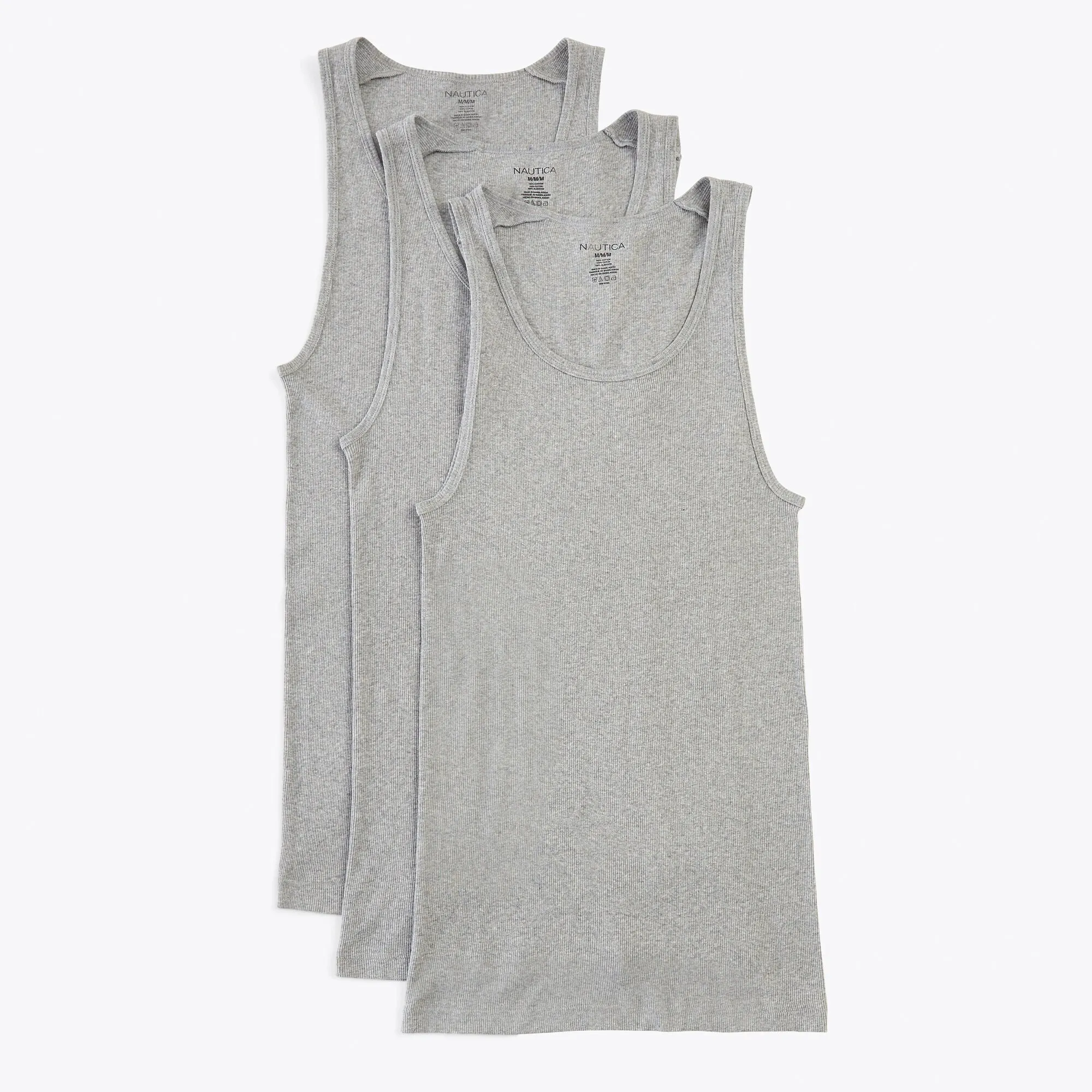 Nautica Men's Ribbed Tanks Light Brown Nautica