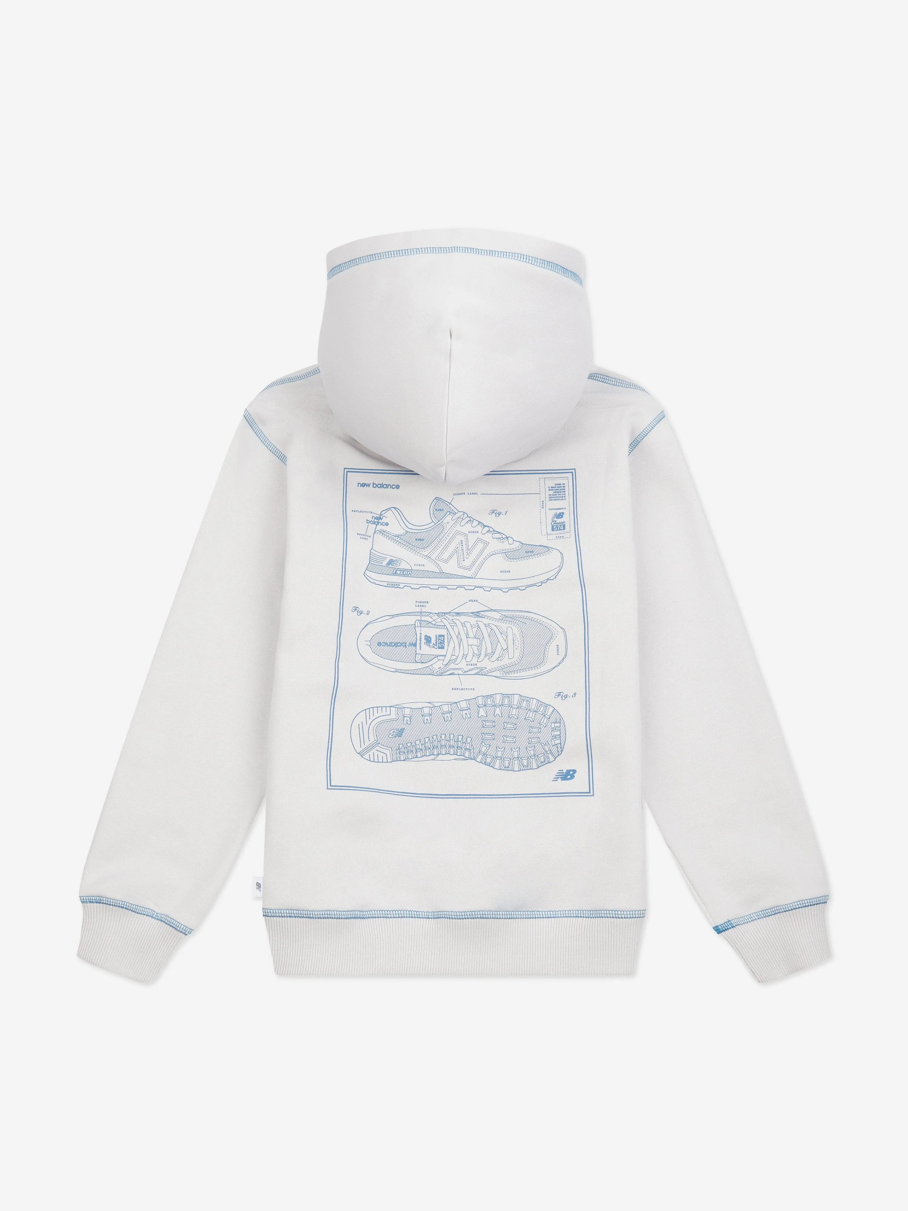 New Balance Boys 574 Diagram Hoodie in Grey