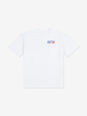 New Balance Boys Athletic Shoes Back Graphic T-Shirt in White