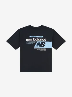 New Balance Boys Authentic Brand Players Graphic T-Shirt in Black