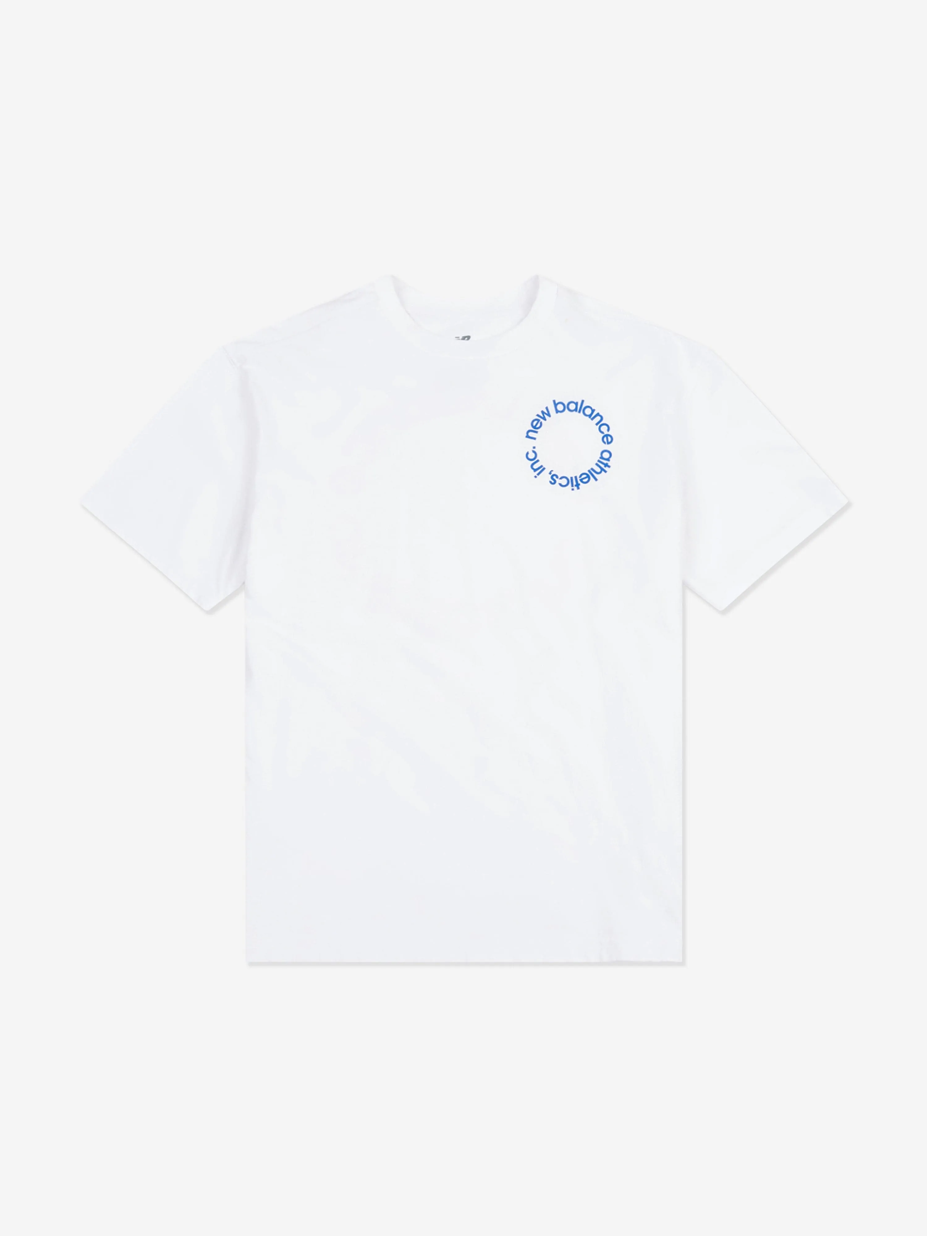 New Balance Boys Circular Logo Graphic T-Shirt in White