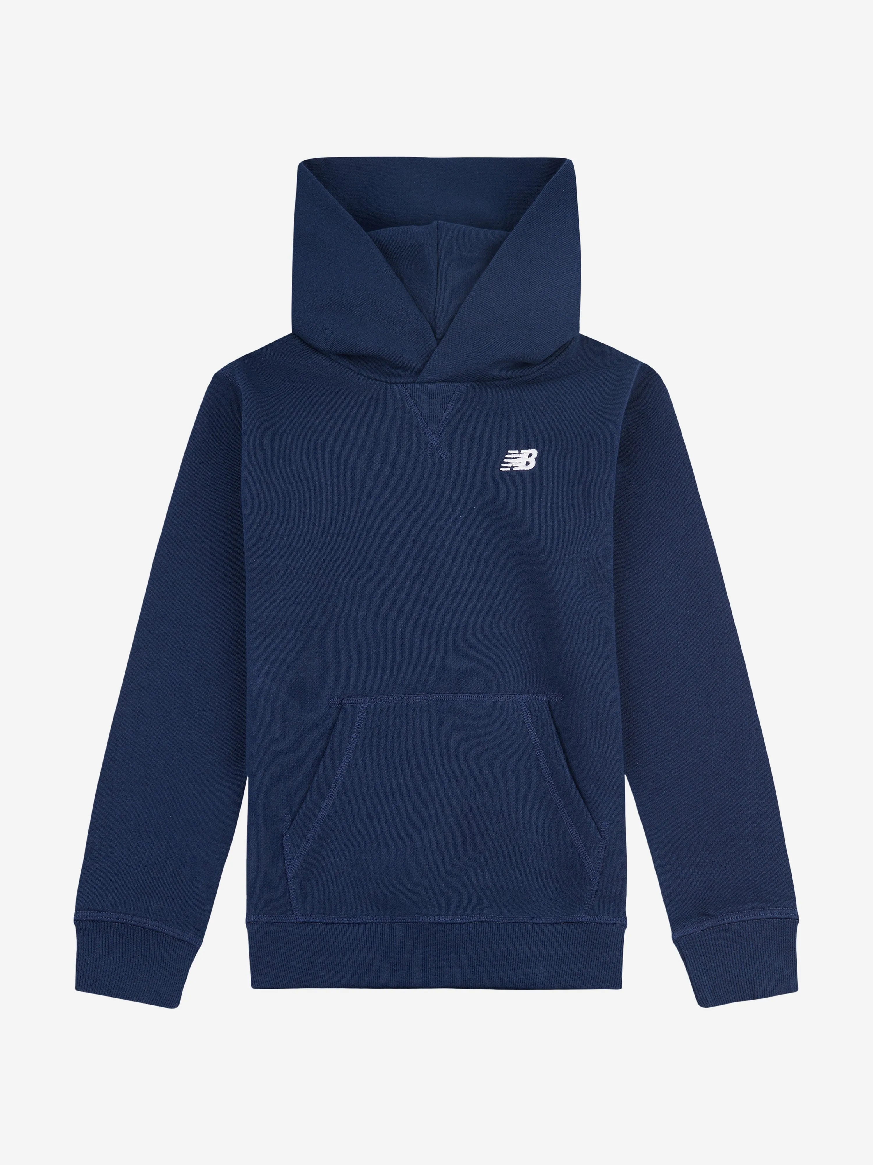 New Balance Boys French Terry Small Logo Hoodie in Navy