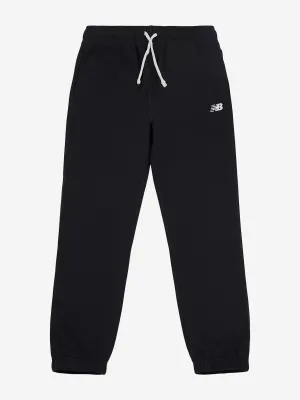New Balance Boys French Terry Small Logo Joggers in Black