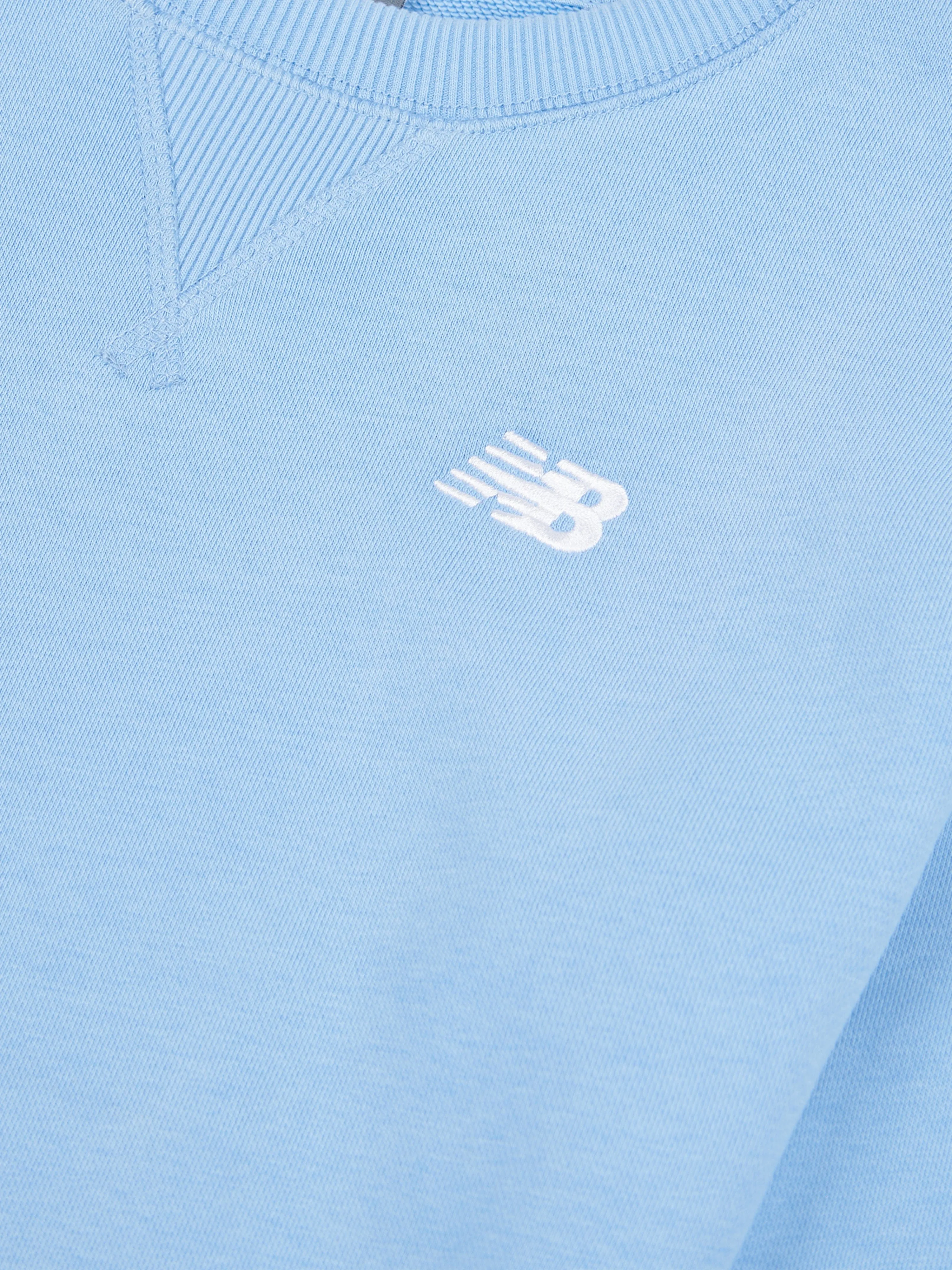New Balance Boys French Terry Small Logo Sweatshirt in Blue