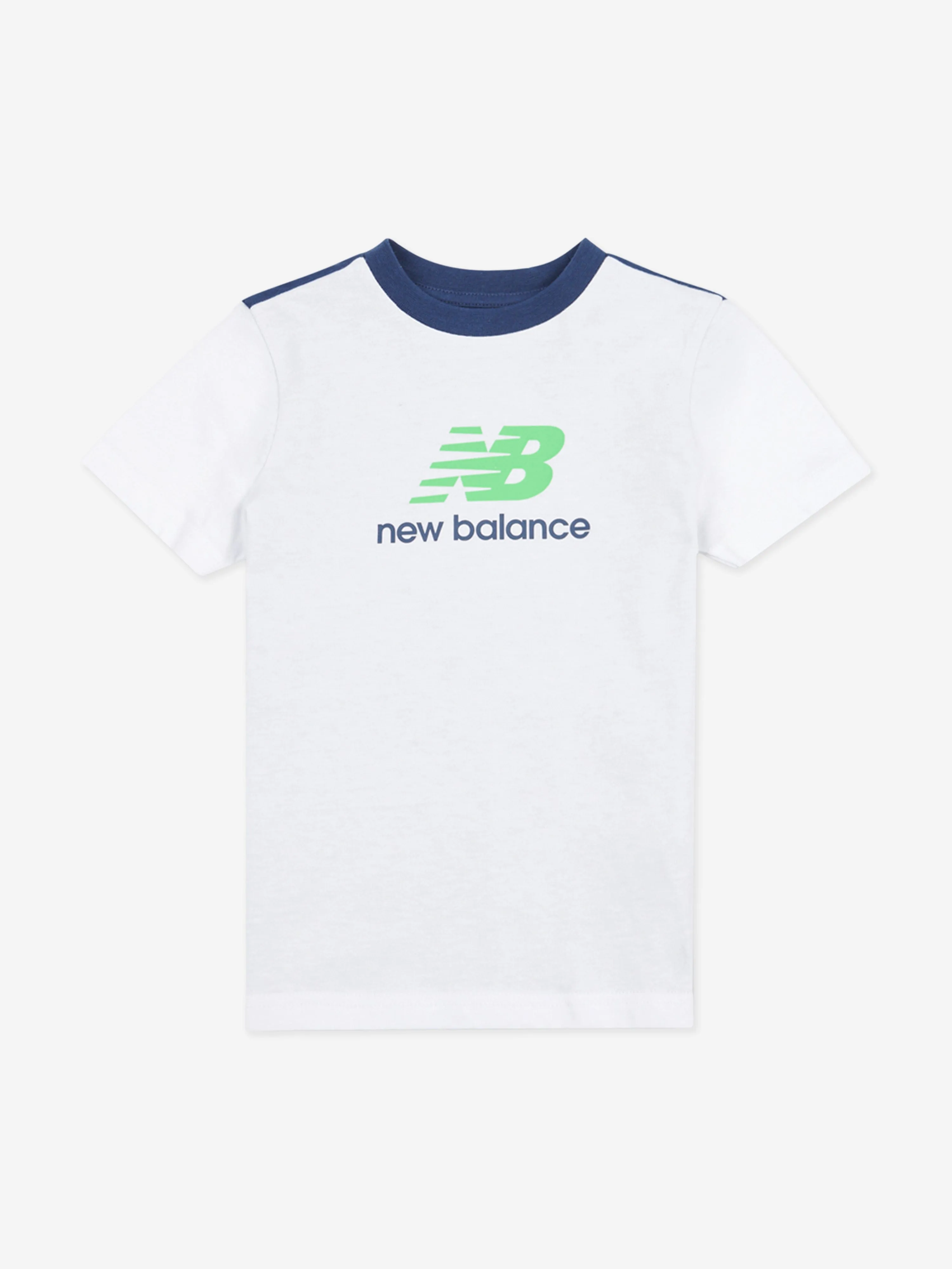 New Balance Boys Ringer T-Shirt and Shorts Set in White