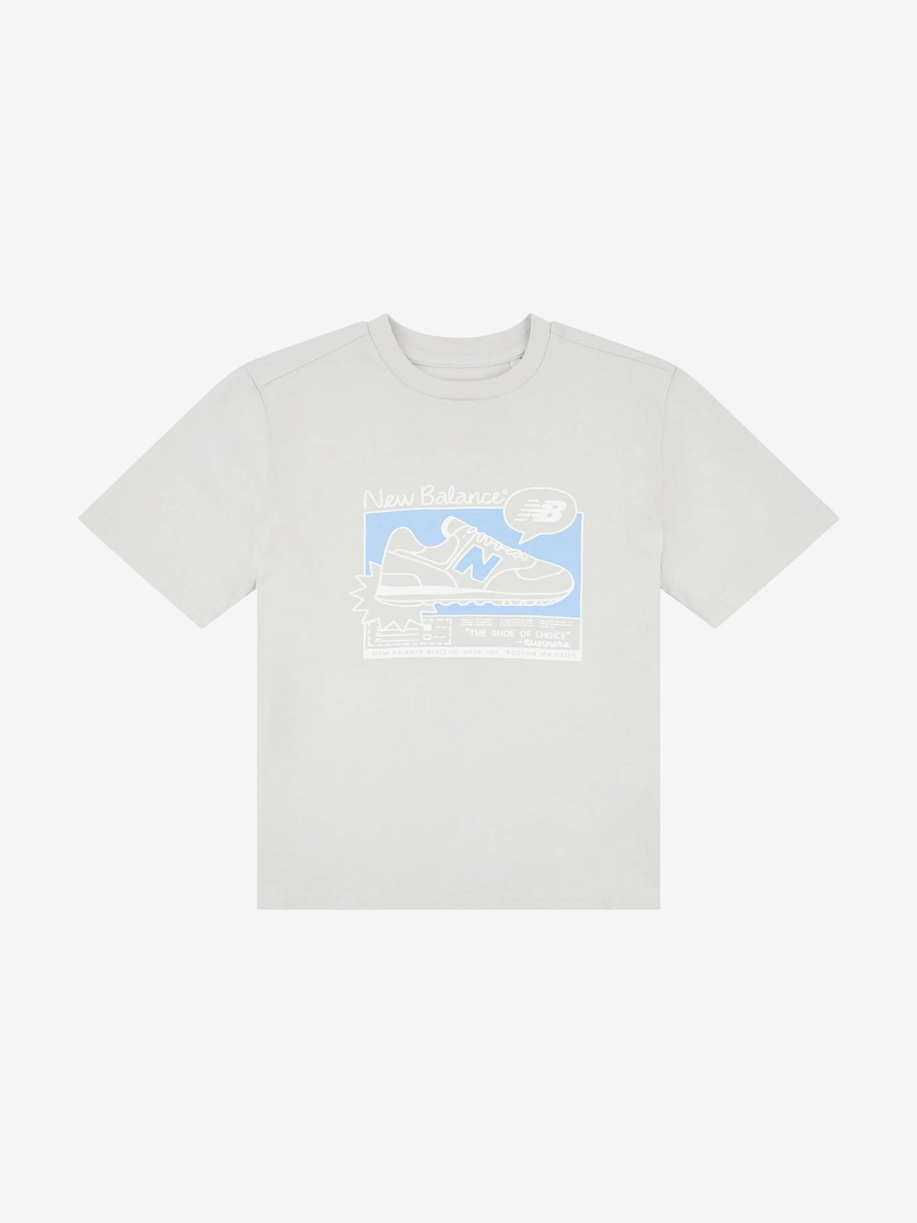 New Balance Boys Sneaker Poster Graphic T-Shirt in Grey