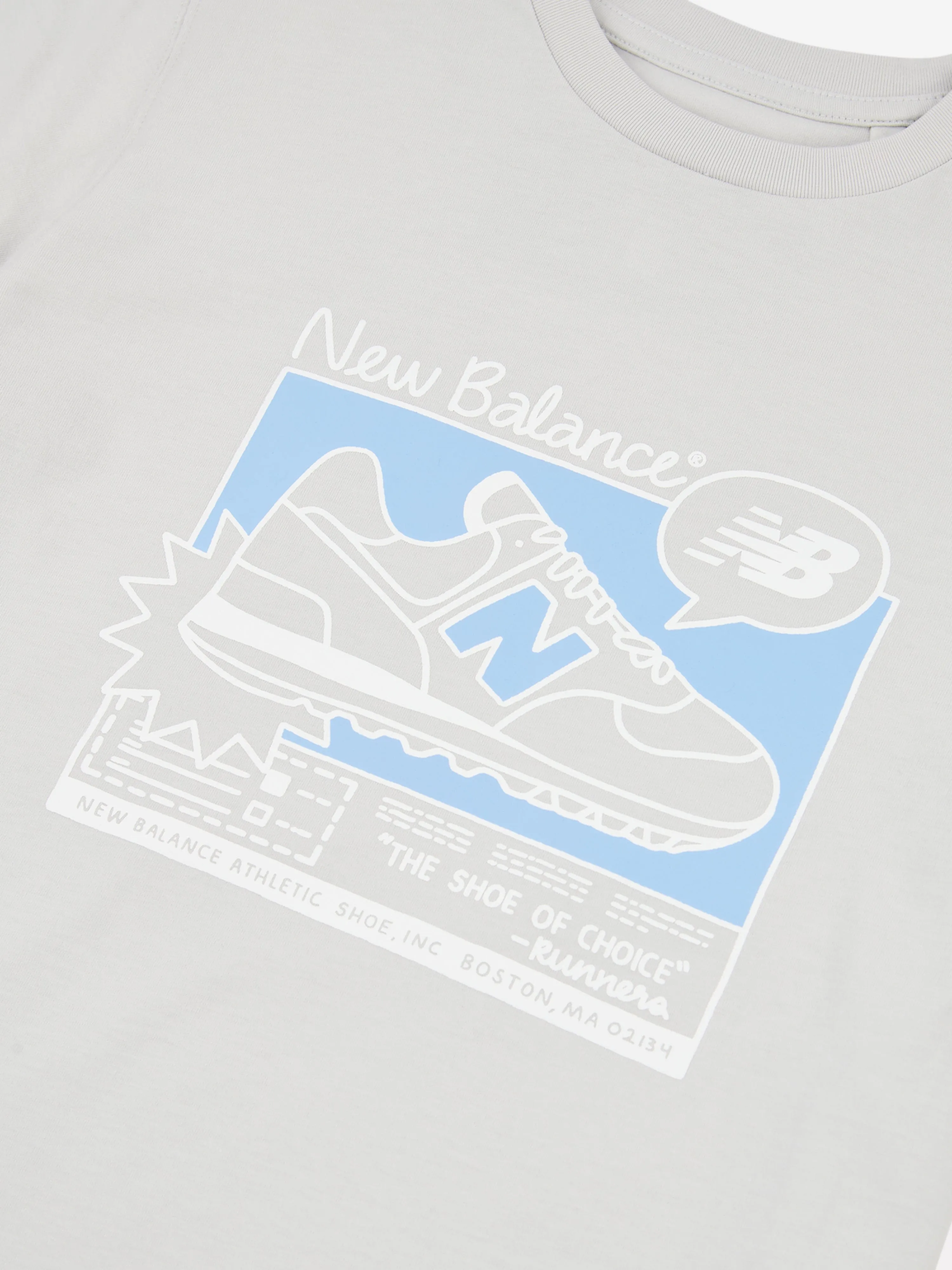 New Balance Boys Sneaker Poster Graphic T-Shirt in Grey