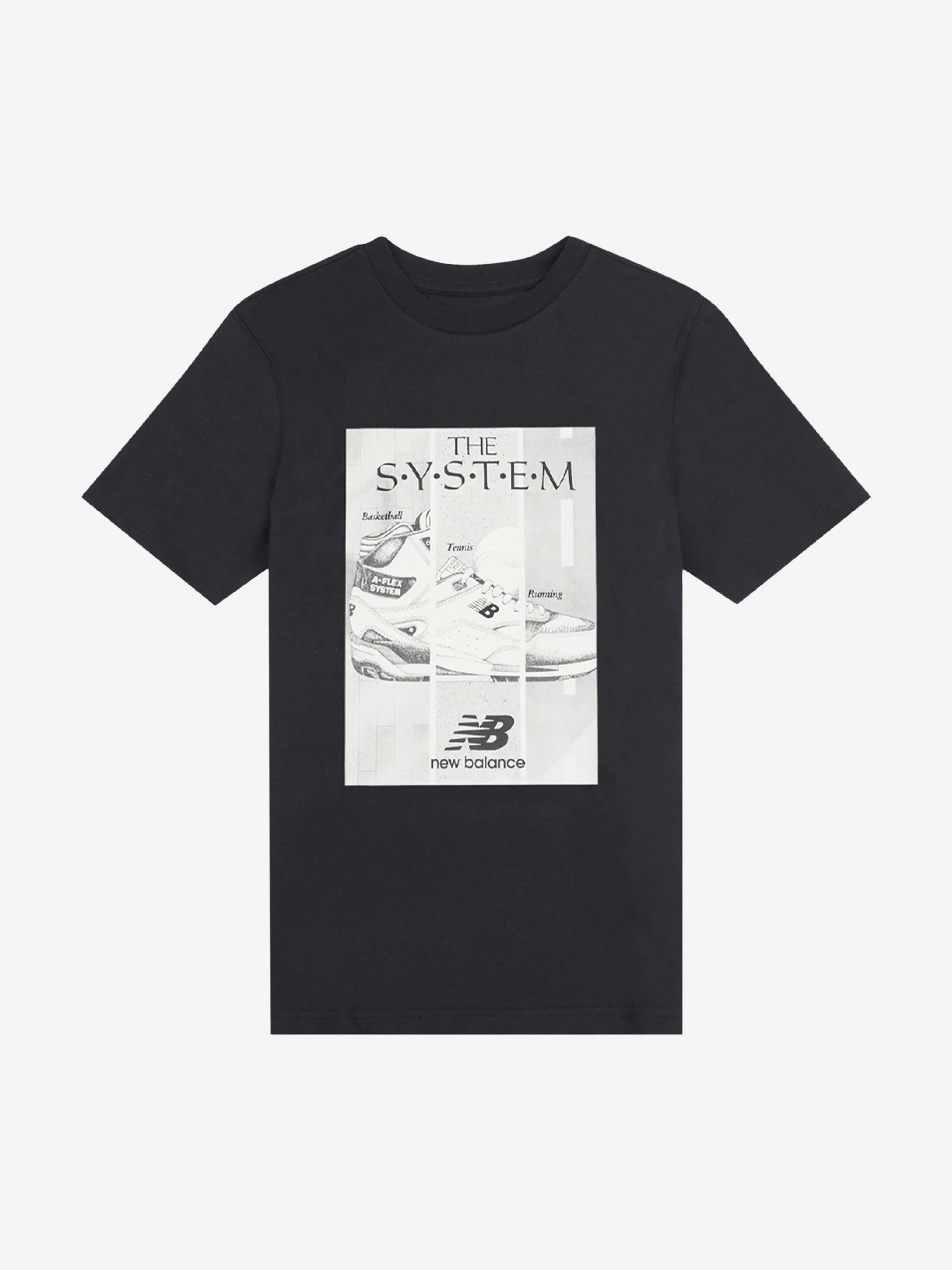 New Balance Boys The System Graphic T-Shirt and Shorts Set in Black