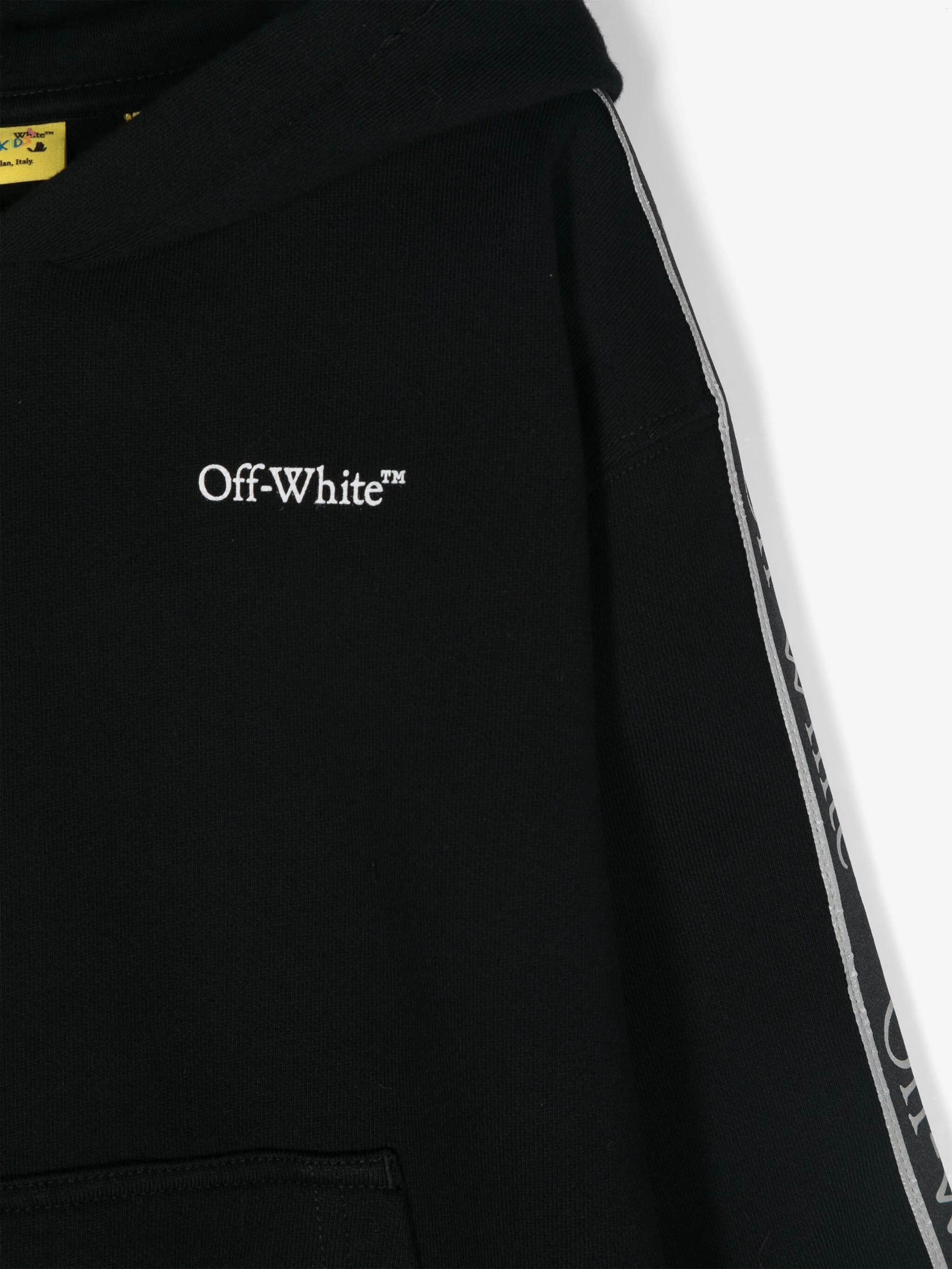 Off-White Boys Bookish Logo Band Hoodie in Black