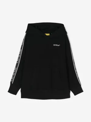 Off-White Boys Bookish Logo Band Hoodie in Black