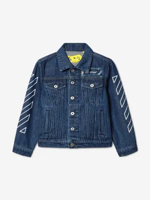 Off-White Boys Bookish Patch Denim Jacket in Blue