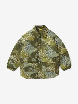 Off-White Boys Crazy Camo Padded Jacket in Green