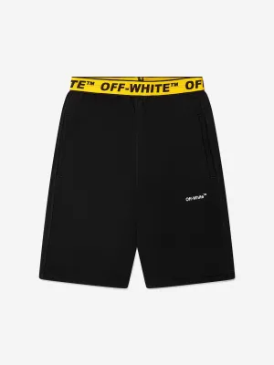 Off-White Boys Logo Industrial Sweat Shorts In Black