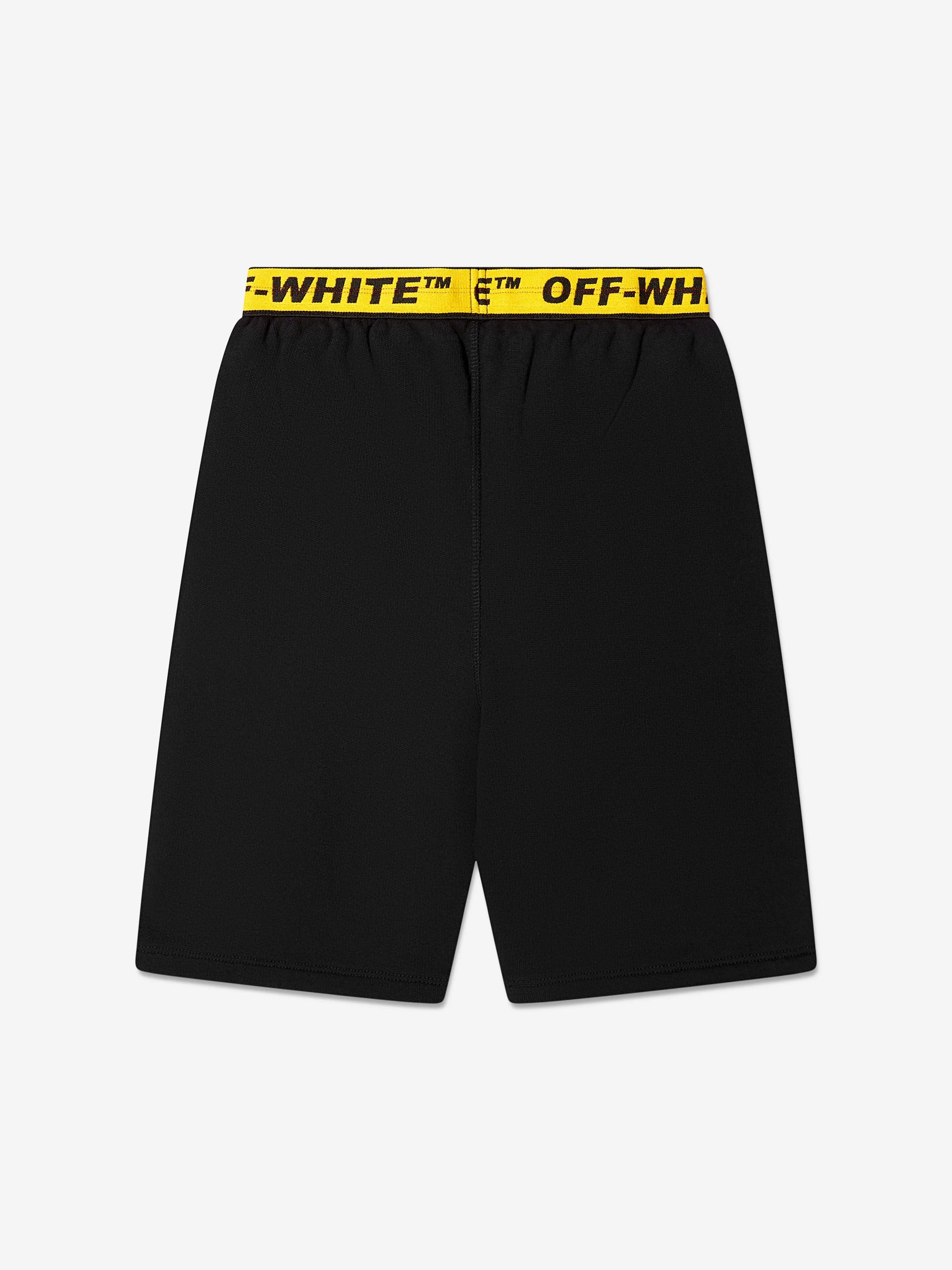 Off-White Boys Logo Industrial Sweat Shorts In Black