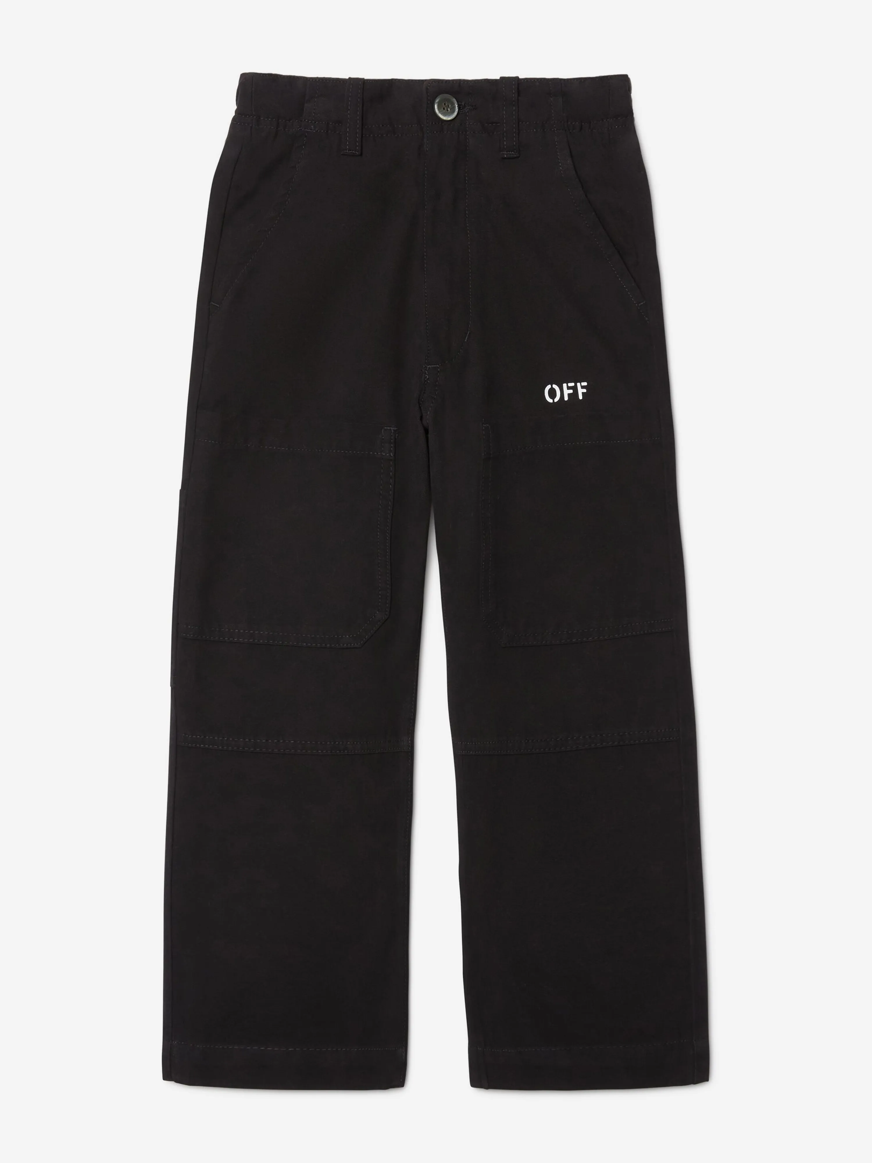 Off-White Boys Off Stamp Clear Worker Trousers in Black