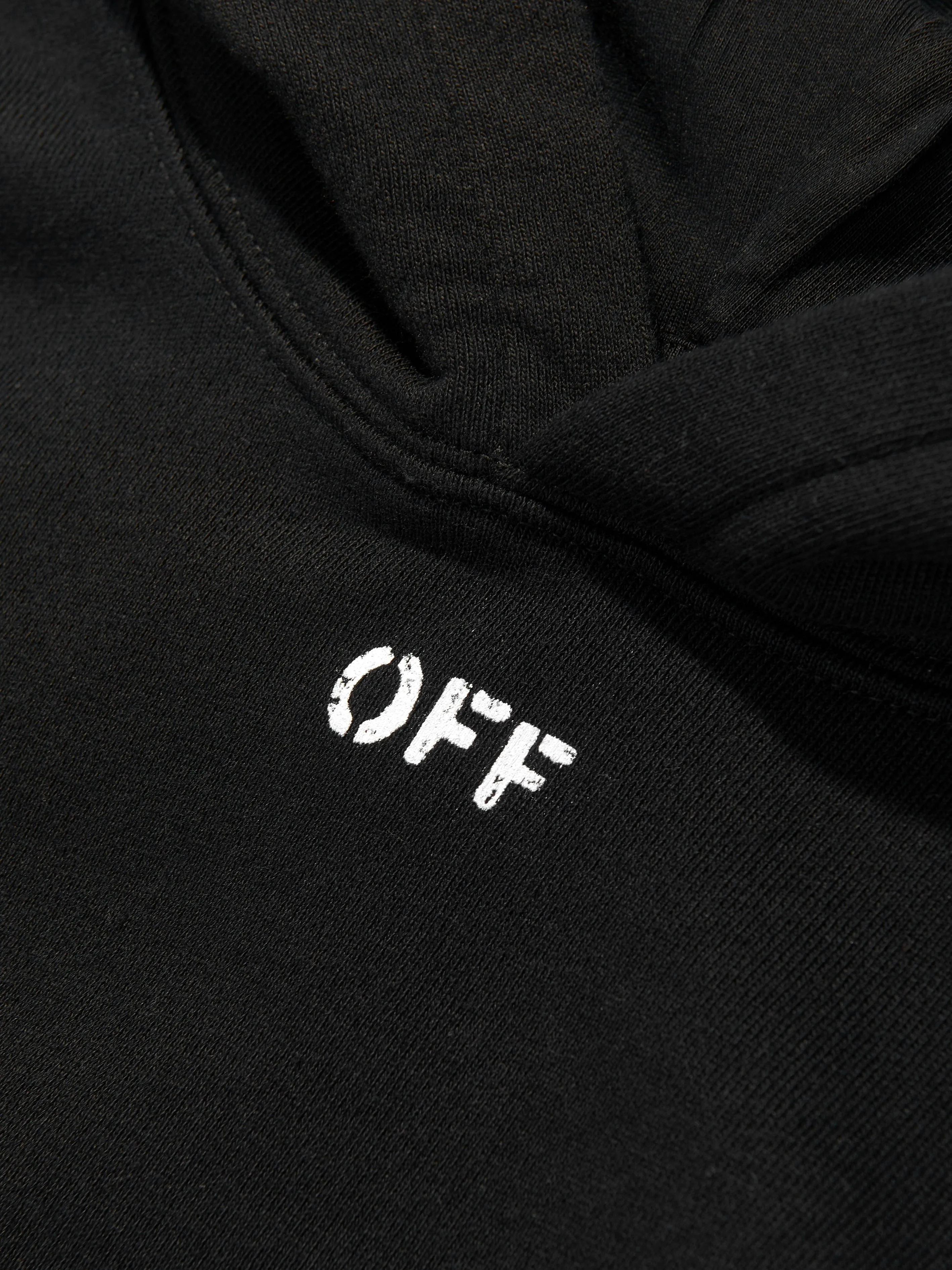 Off-White Kids Off Stamp Plain Hoodie in Black