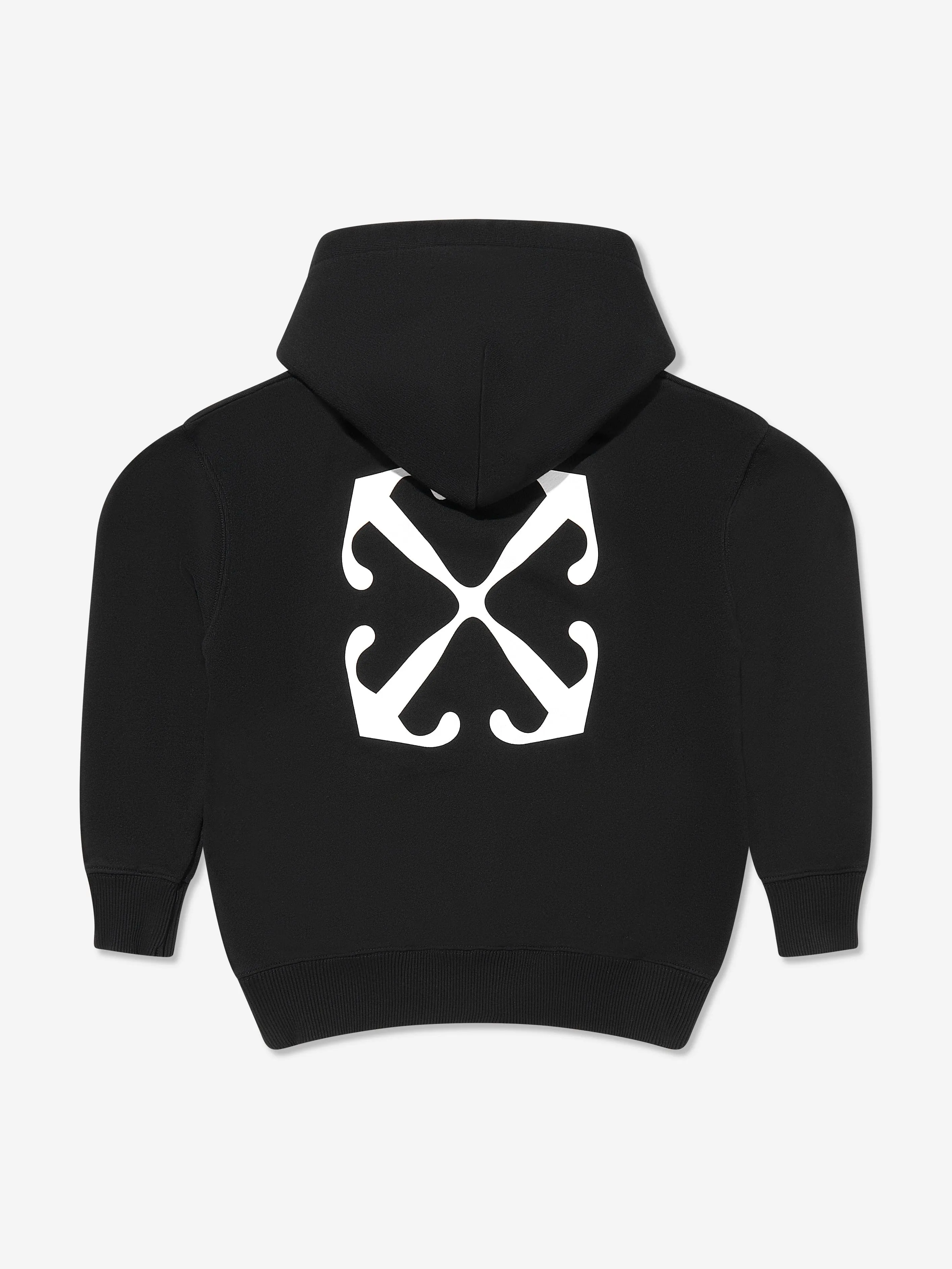 Off-White Kids Off Stamp Plain Hoodie in Black