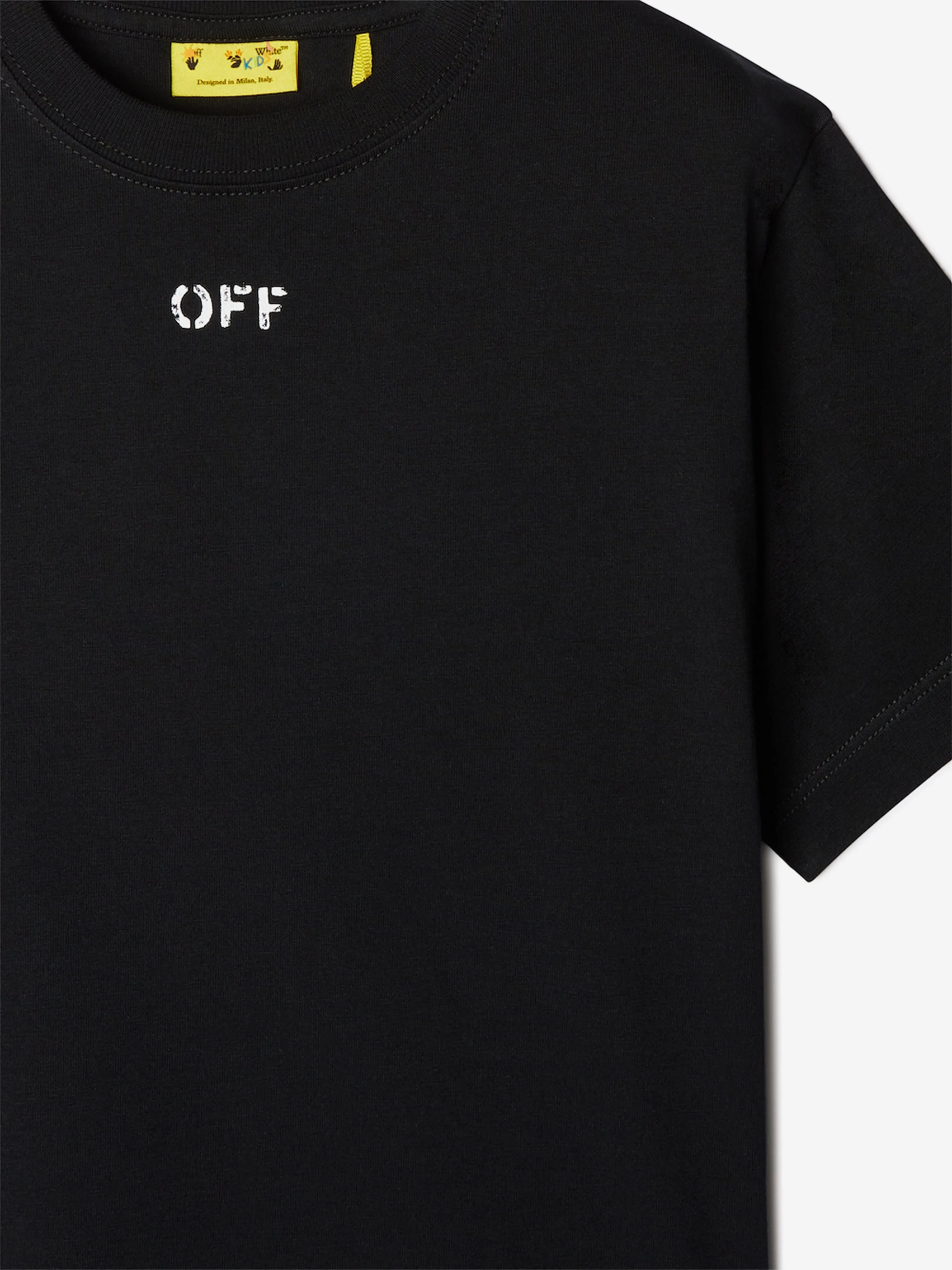 Off-White Kids Off Stamp Plain T-Shirt in Black