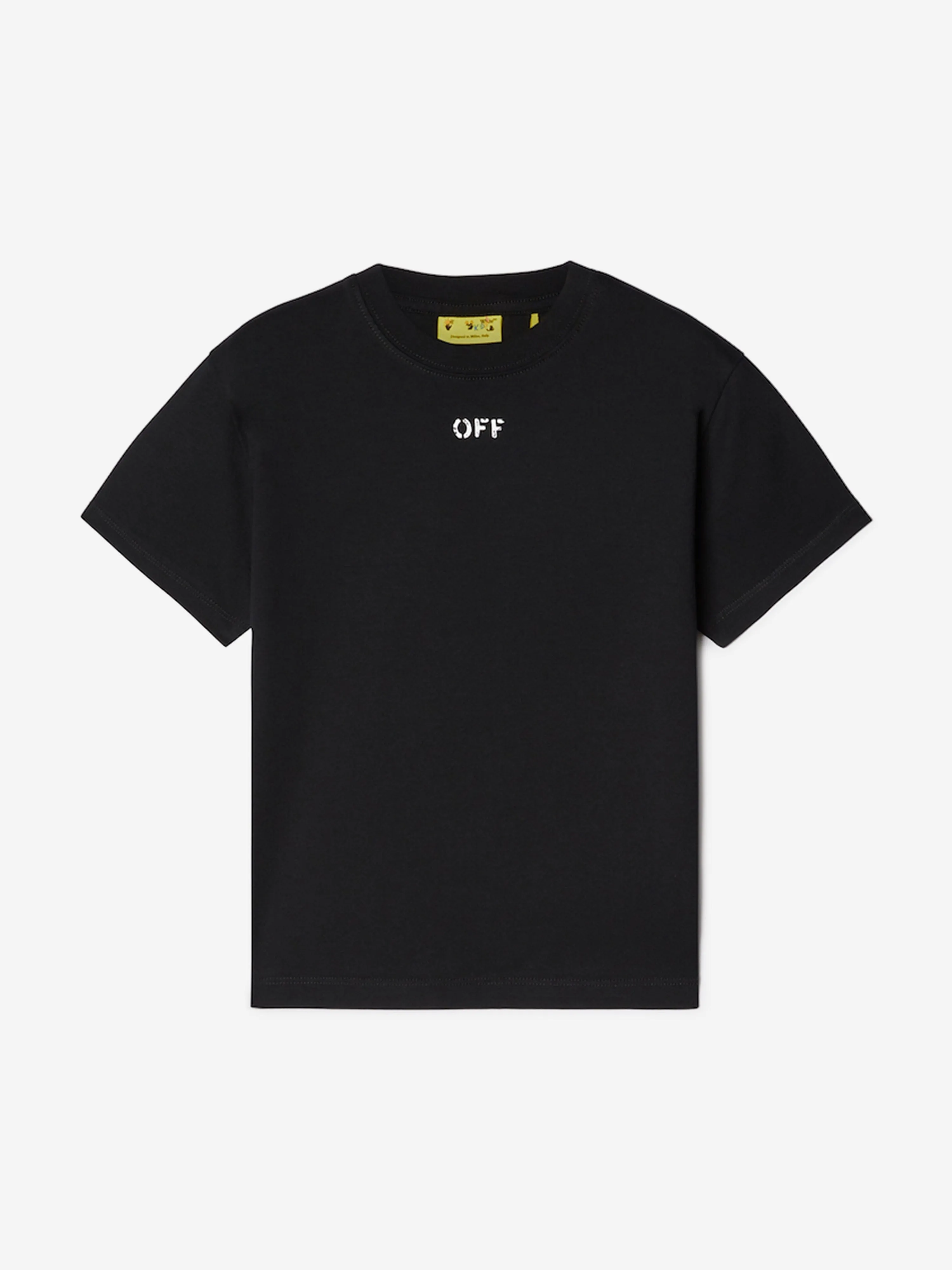 Off-White Kids Off Stamp Plain T-Shirt in Black