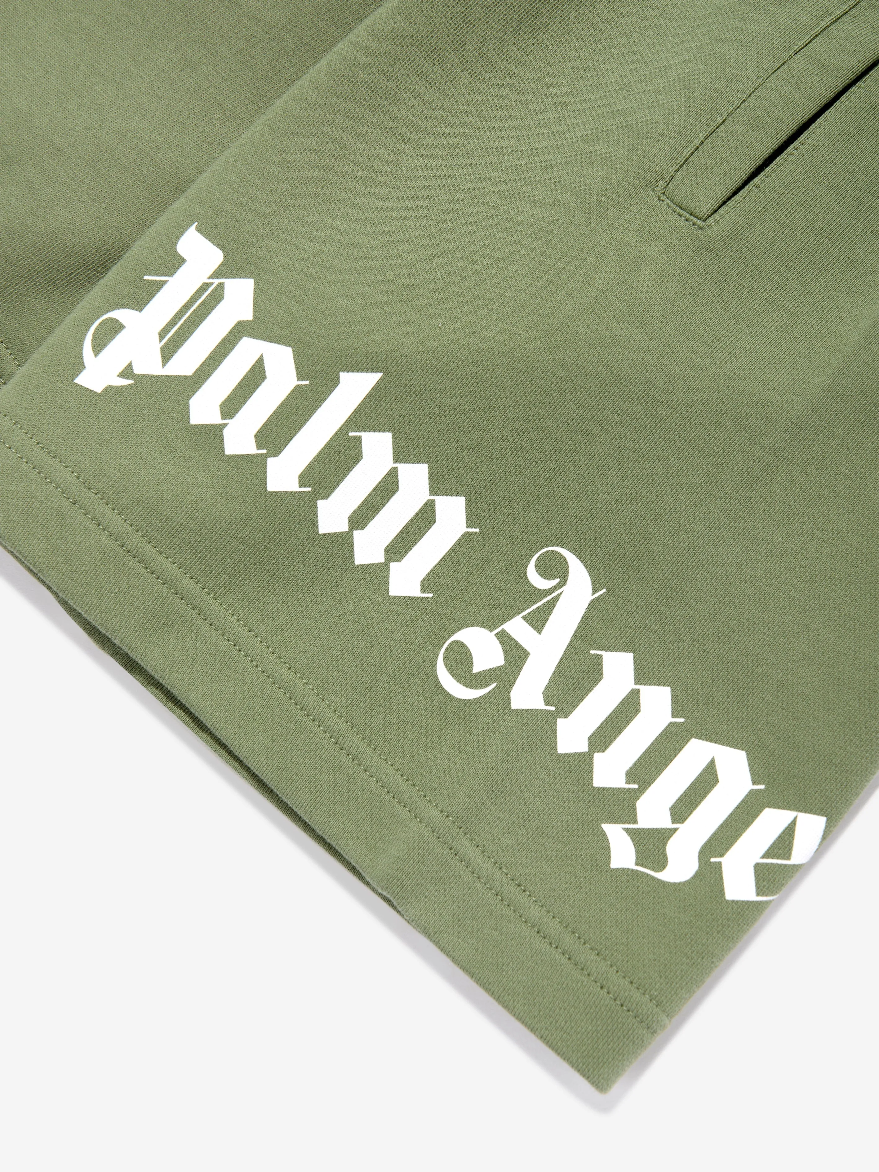 Palm Angels Boys Classic Overlogo Shorts in Green
