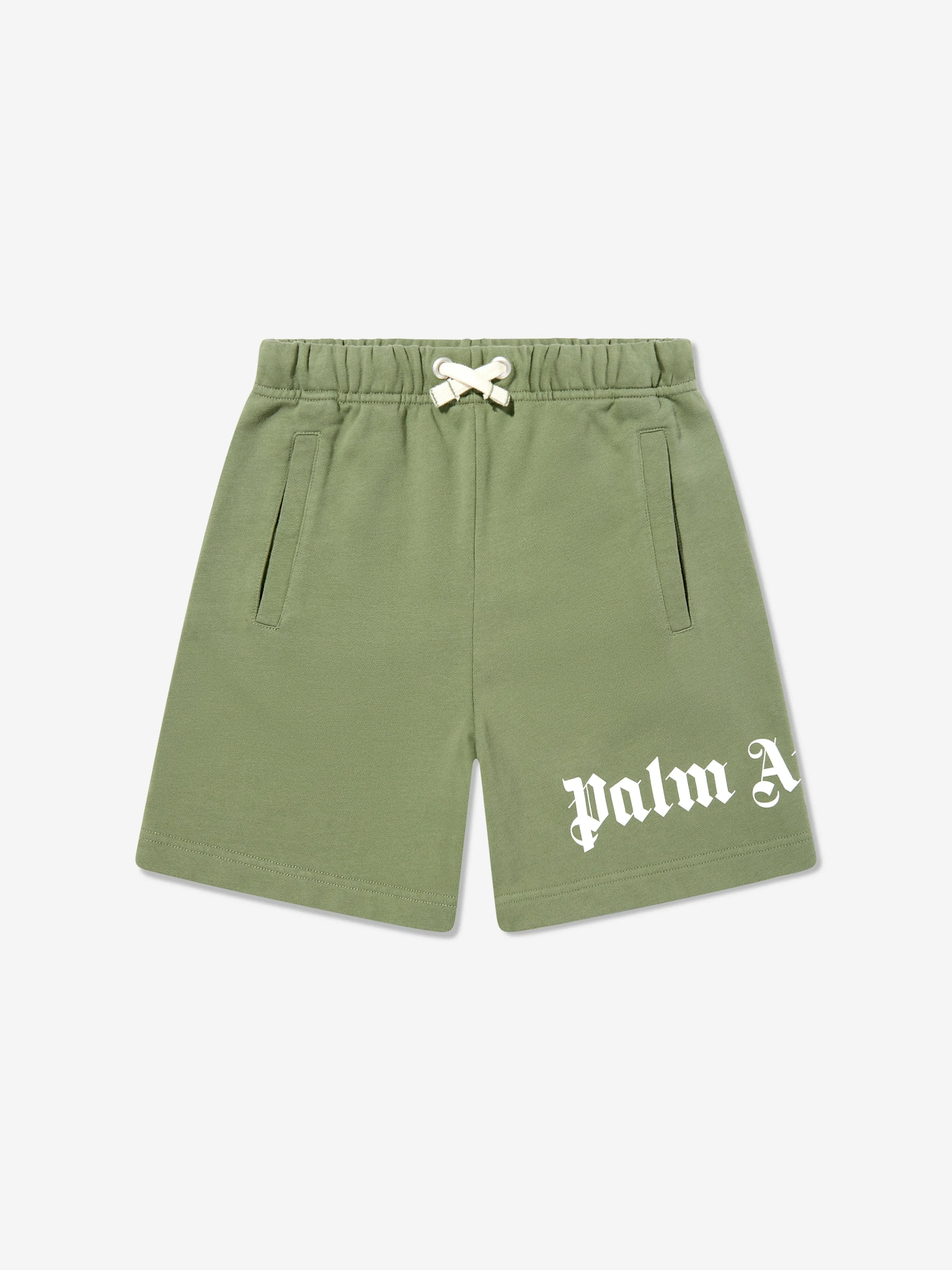 Palm Angels Boys Classic Overlogo Shorts in Green