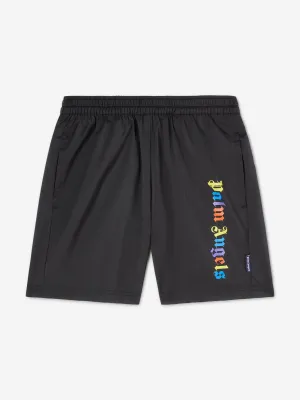 Palm Angels Boys Overlogo Swim Shorts in Black