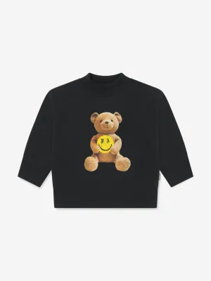 Palm Angels Boys PA Smiley Bear Sweatshirt in Black
