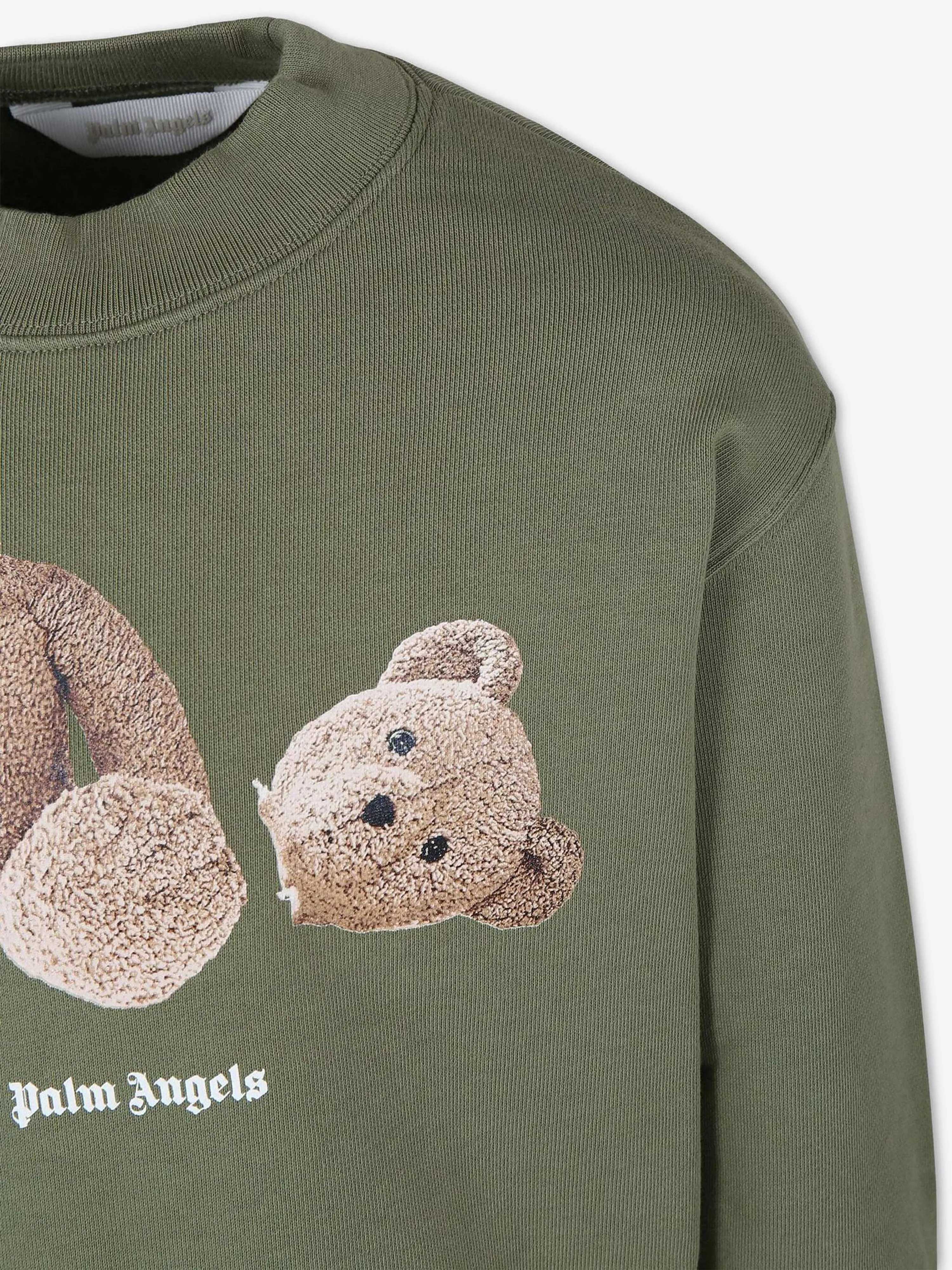 Palm Angels Kids Bear Crewneck Sweatshirt in Green
