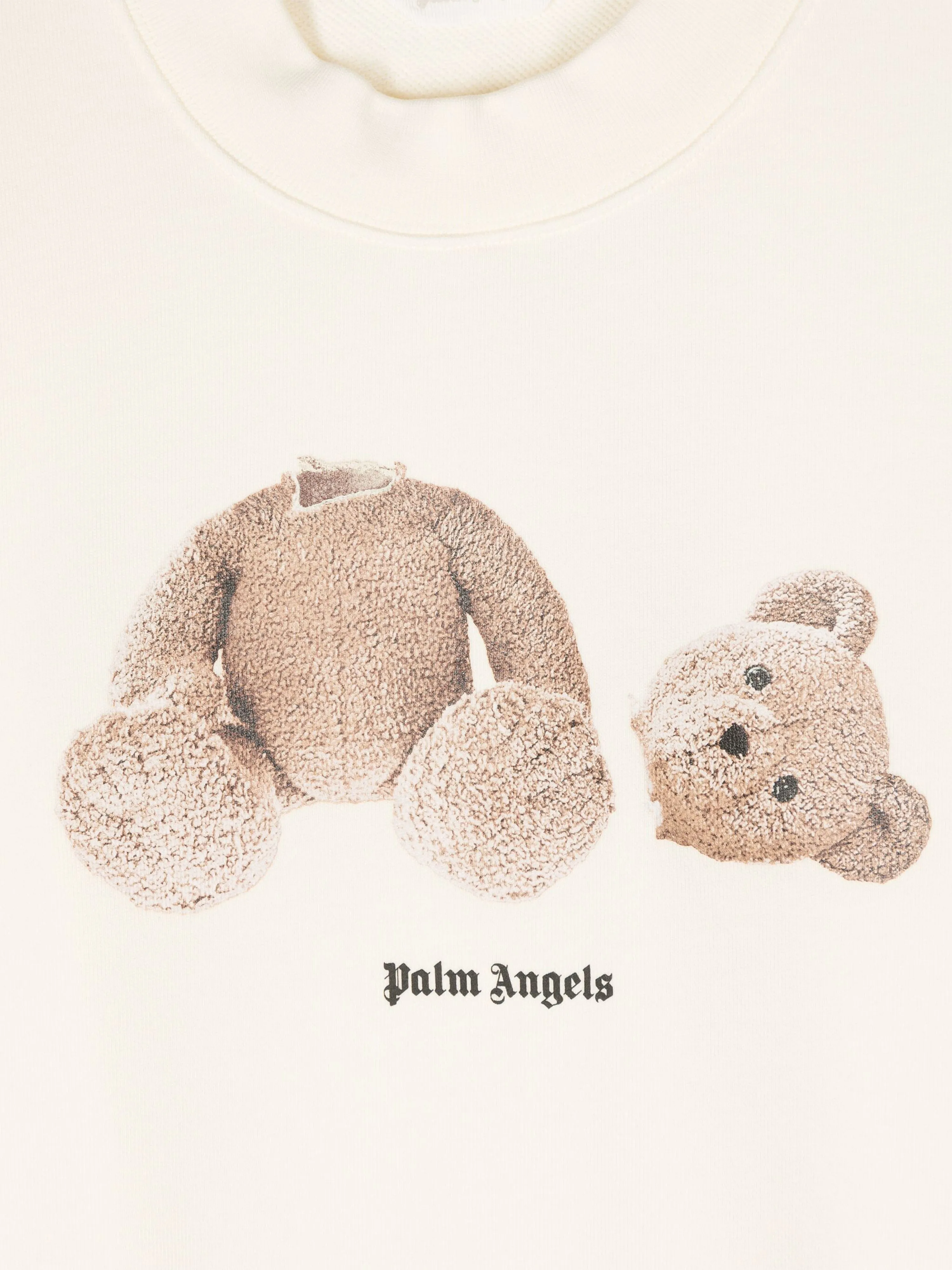 Palm Angels Kids Bear Crewneck Sweatshirt in Ivory