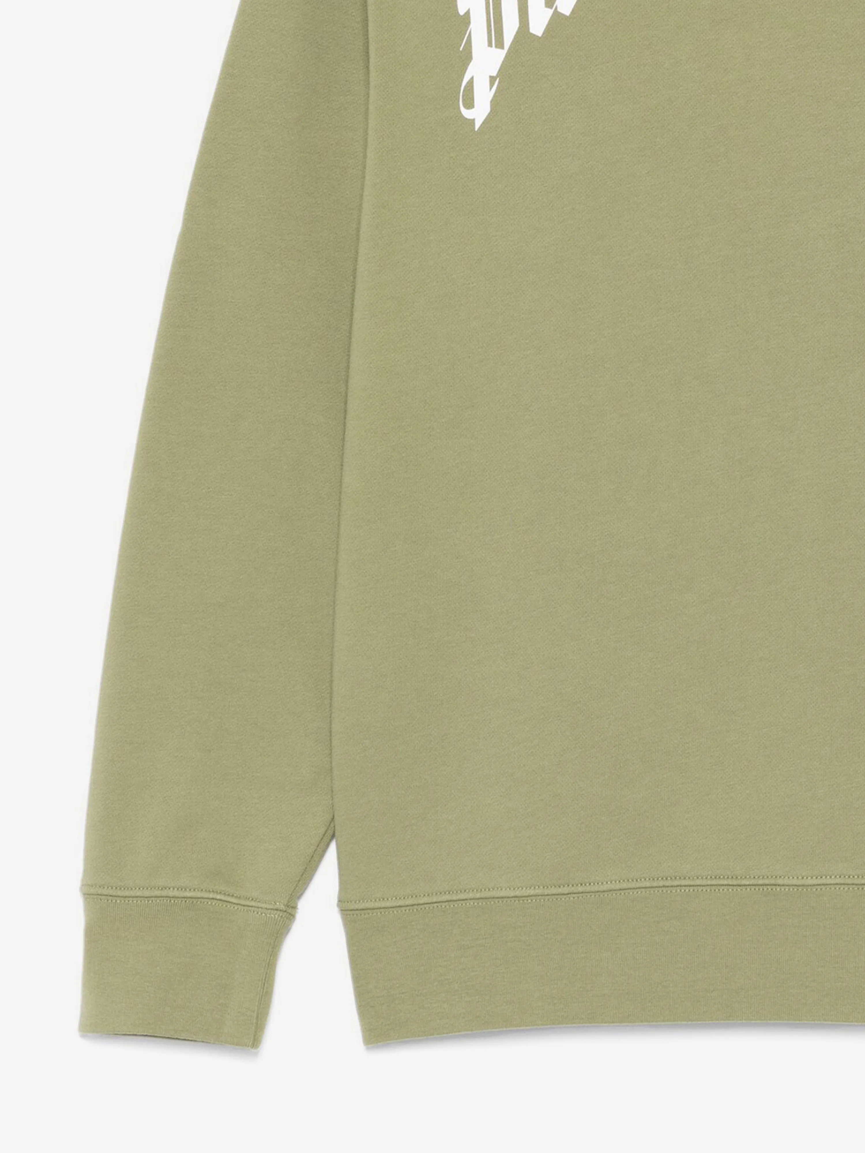 Palm Angels Kids Classic Curved Logo Sweatshirt in Green