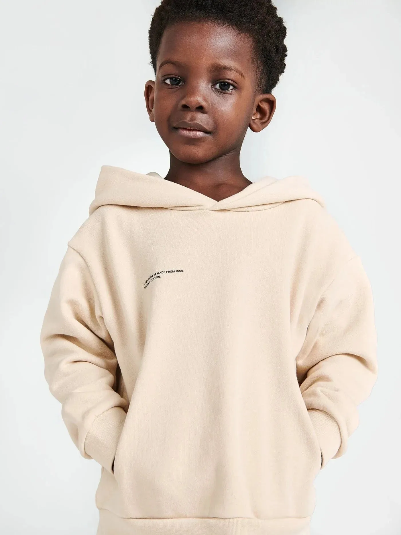 PANGAIA Kids 365 Midweight Hoodie in Beige