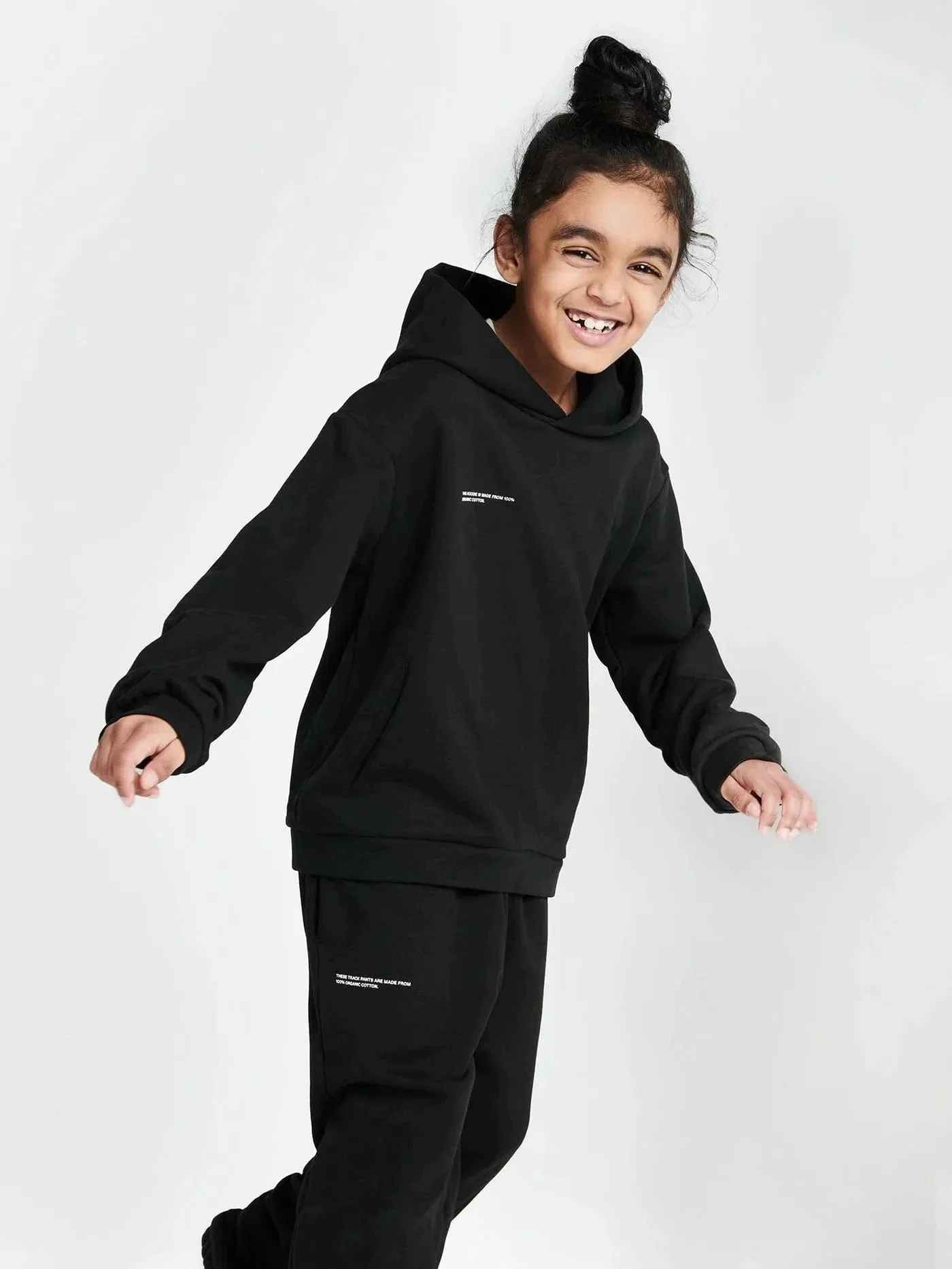 PANGAIA Kids 365 Midweight Hoodie in Black