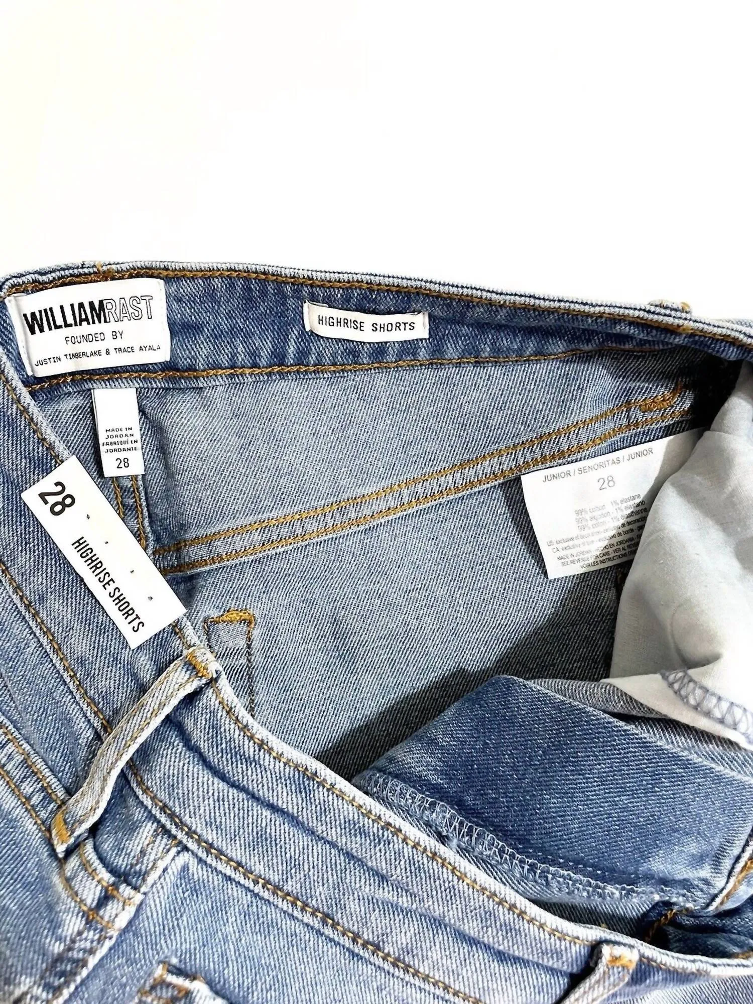 Pop High Rise Ripped Denim Jean Shorts In Blue