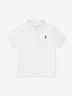 Ralph Lauren Baby Boys Logo Polo Shirt in White