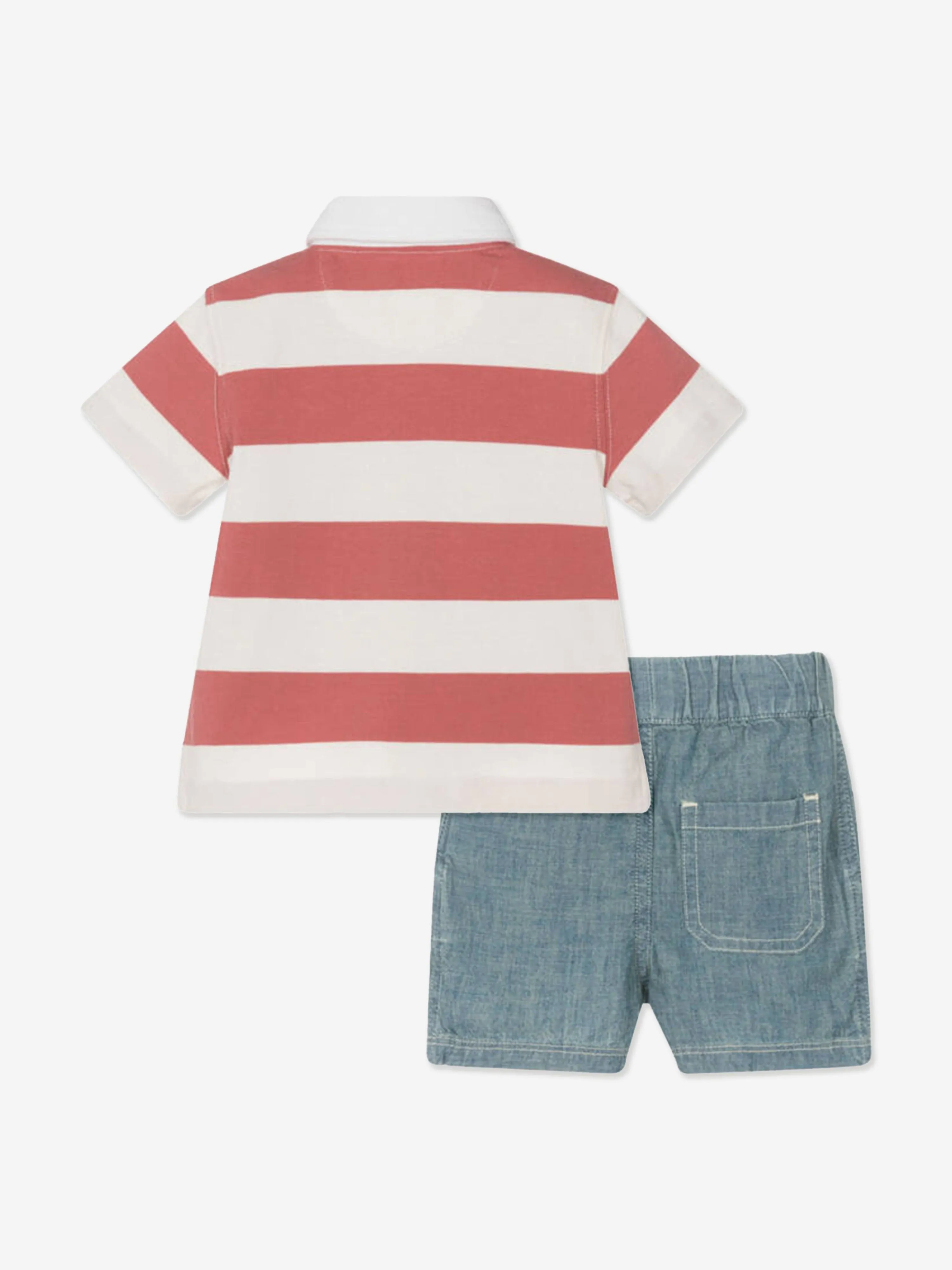 Ralph Lauren Baby Boys Rugby Top and Shorts Set in Multicolour