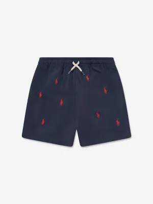 Ralph Lauren Boys Logo Swim Shorts in Navy