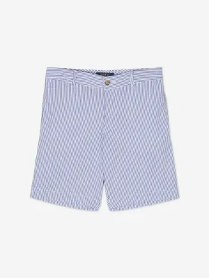 Ralph Lauren Boys Seersucker Preppy Shorts in Blue