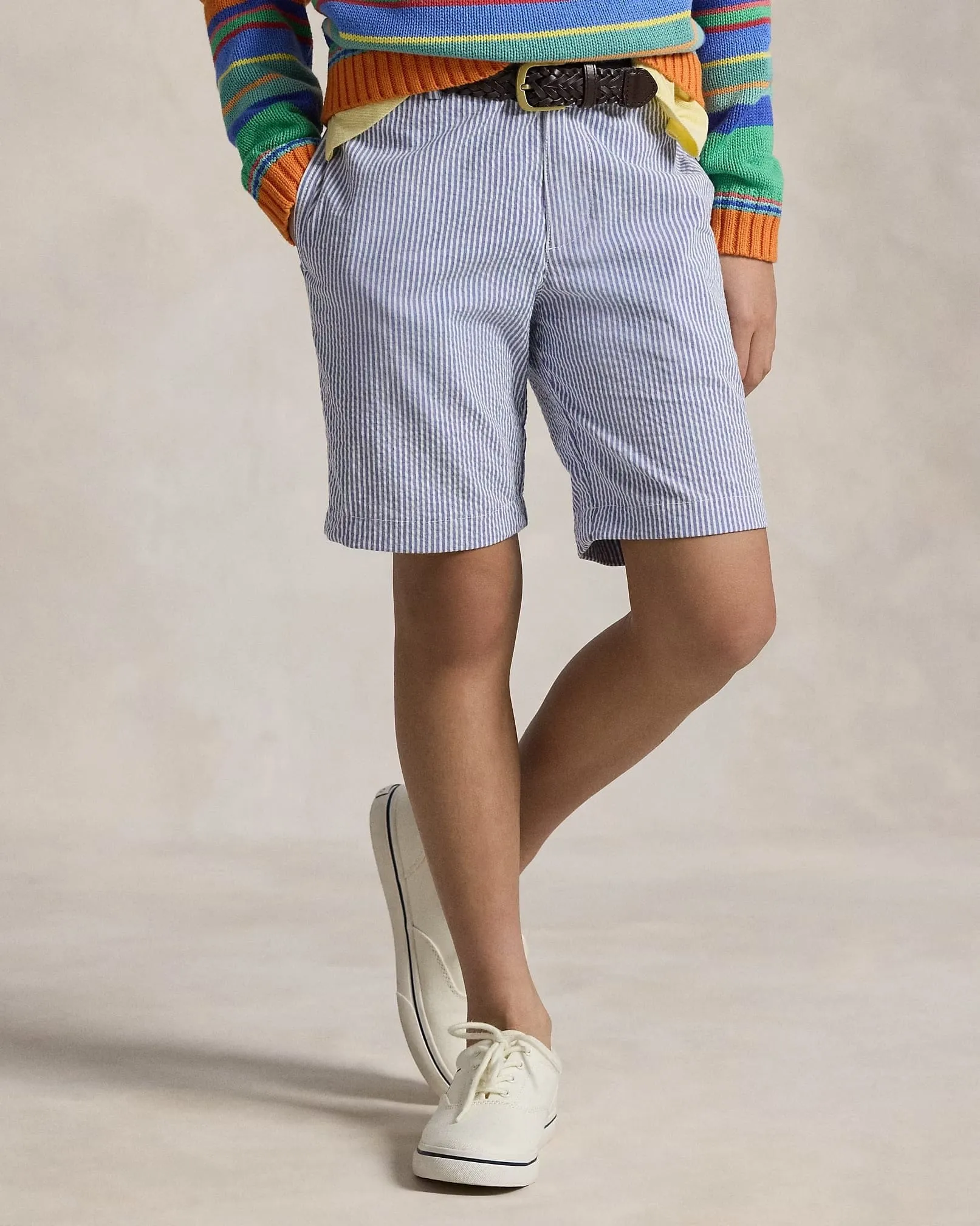 Ralph Lauren Boys Seersucker Preppy Shorts in Blue