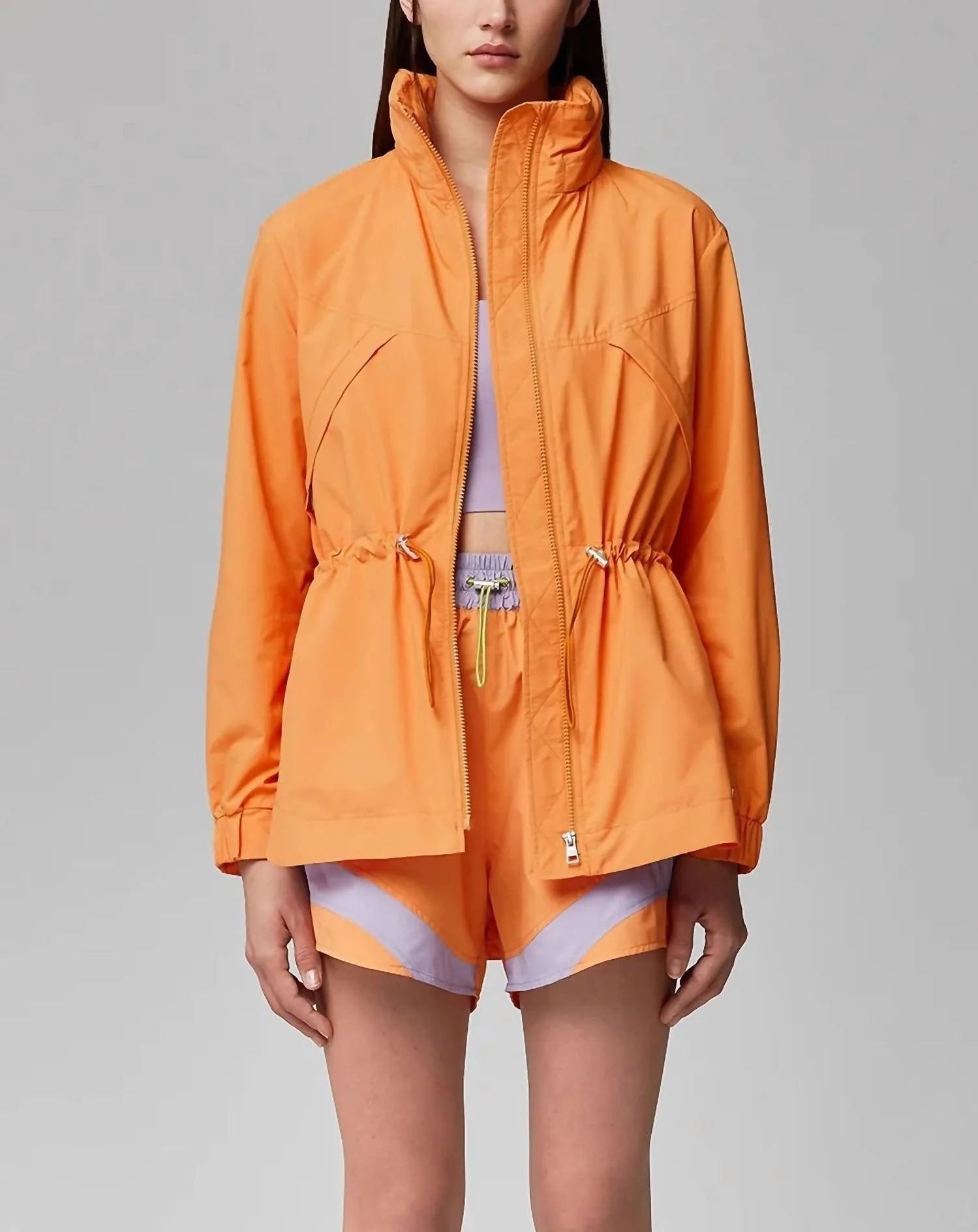 Raven Hooded Rainwear Coat In Melon