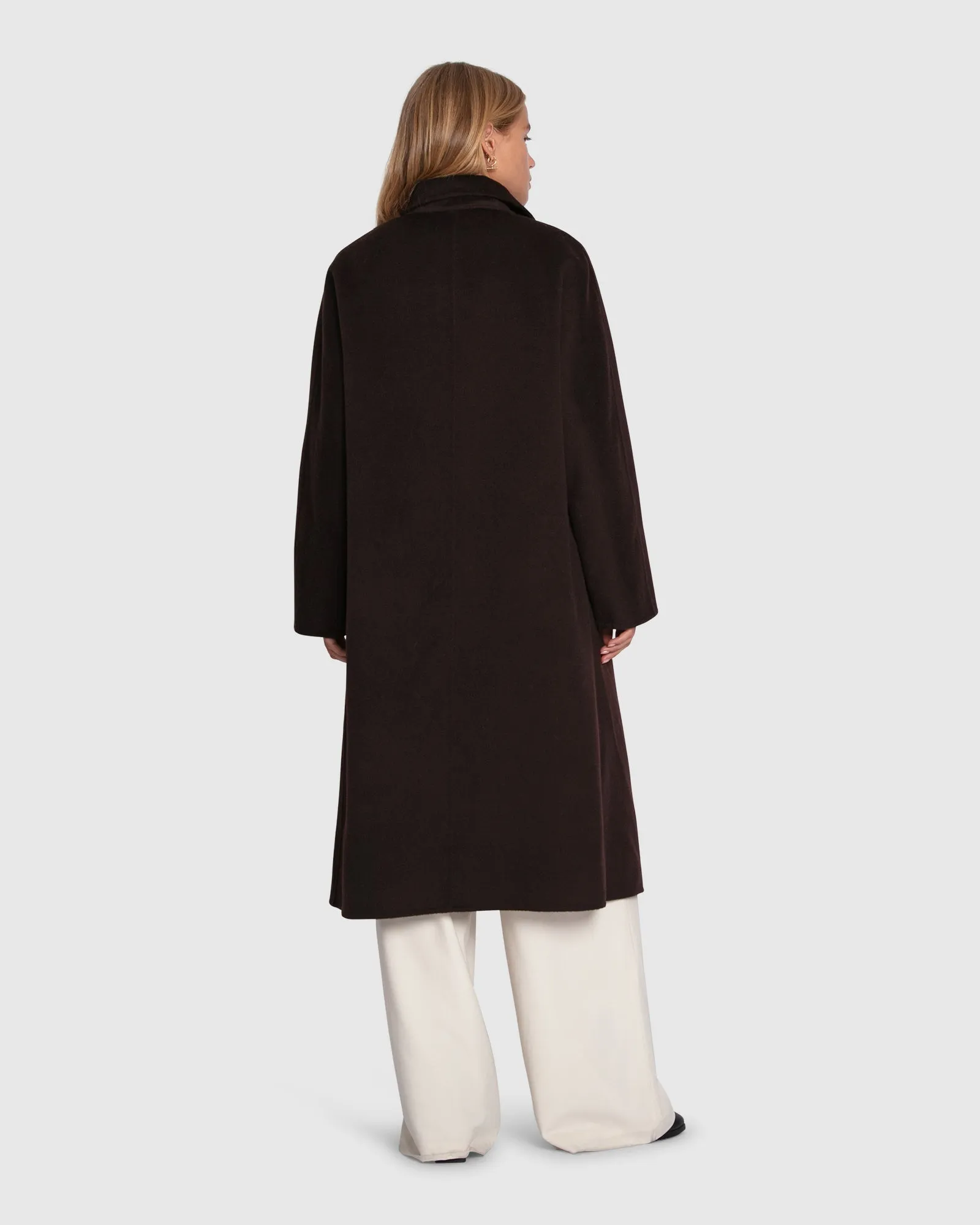 Real Love Double Breasted Maxi Coat - Chocolate