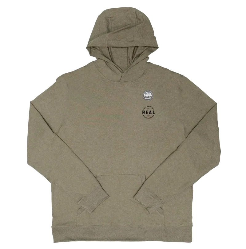 REAL Silva Hooded L/S Shirt-Heather Coffee