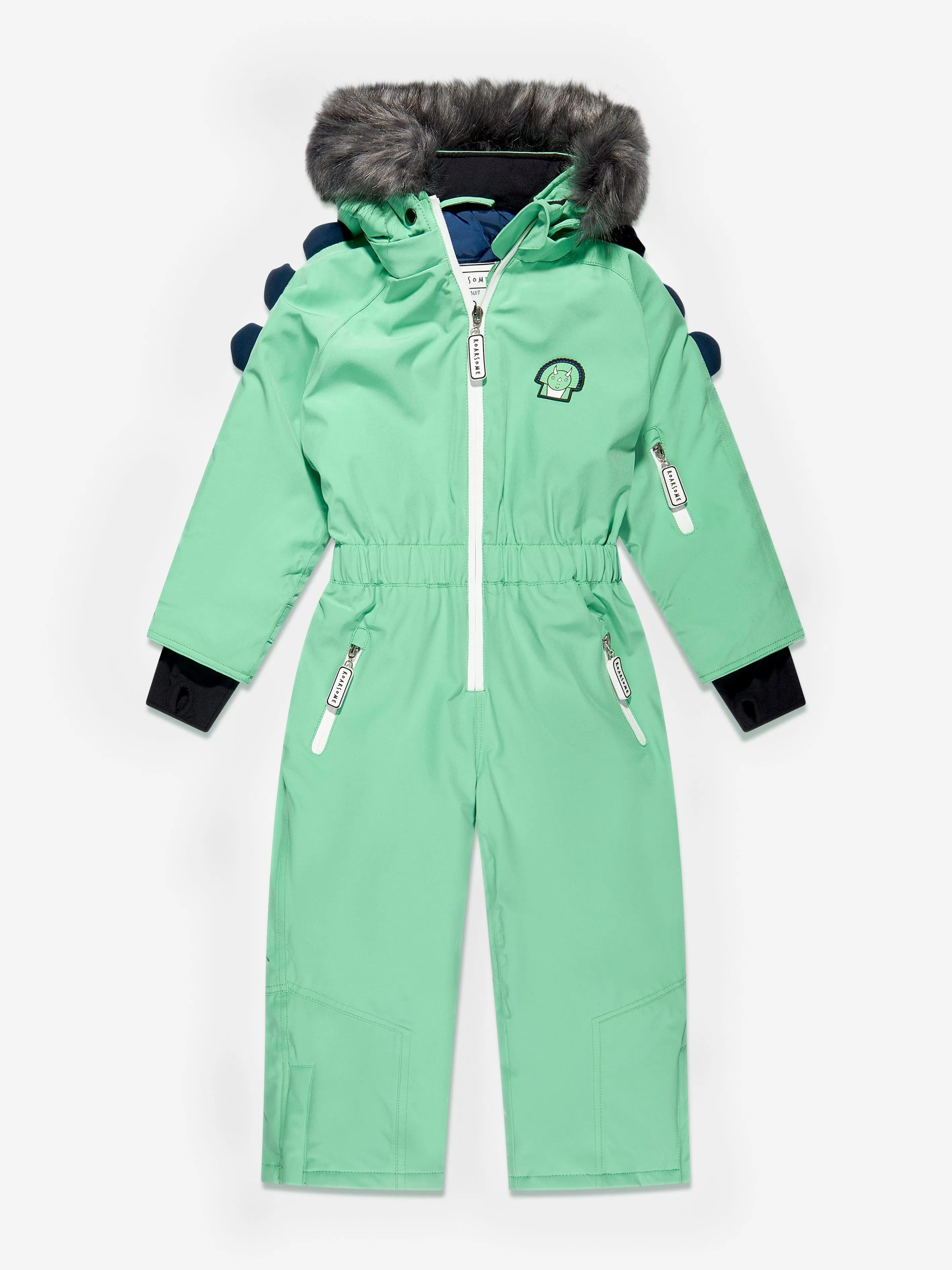 Roarsome Boys Spike The Dinosaur Snowsuit in Green