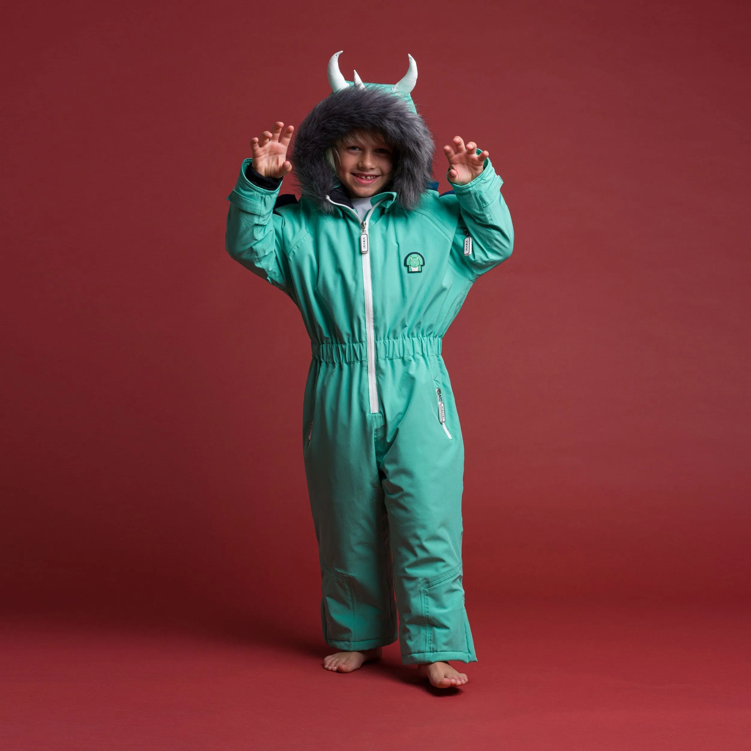 Roarsome Boys Spike The Dinosaur Snowsuit in Green