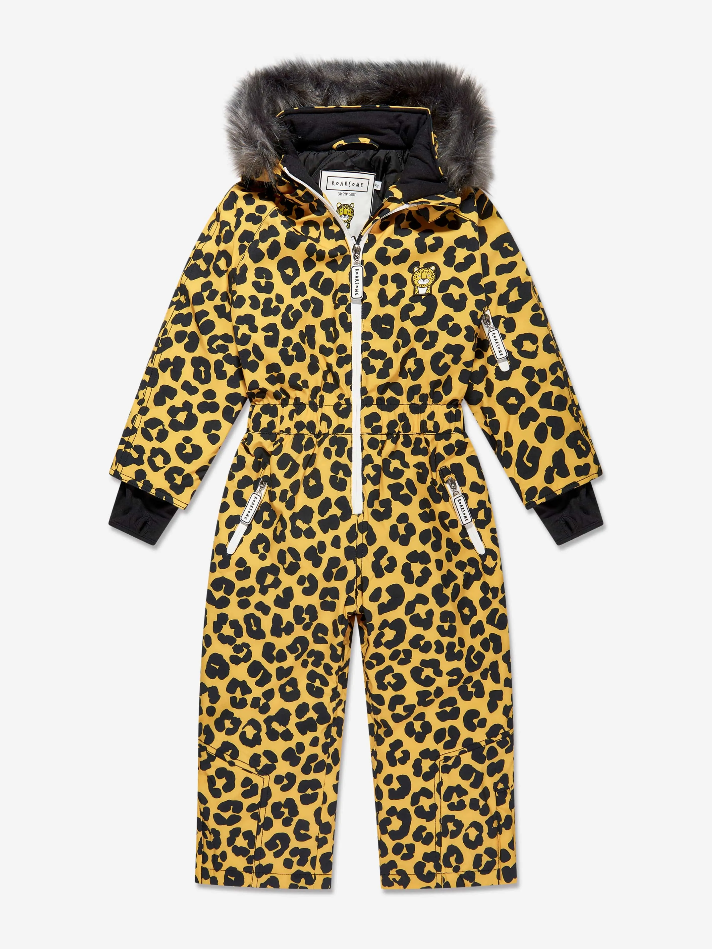 Roarsome Kids Dash The Leopard Ski Suit in Yellow