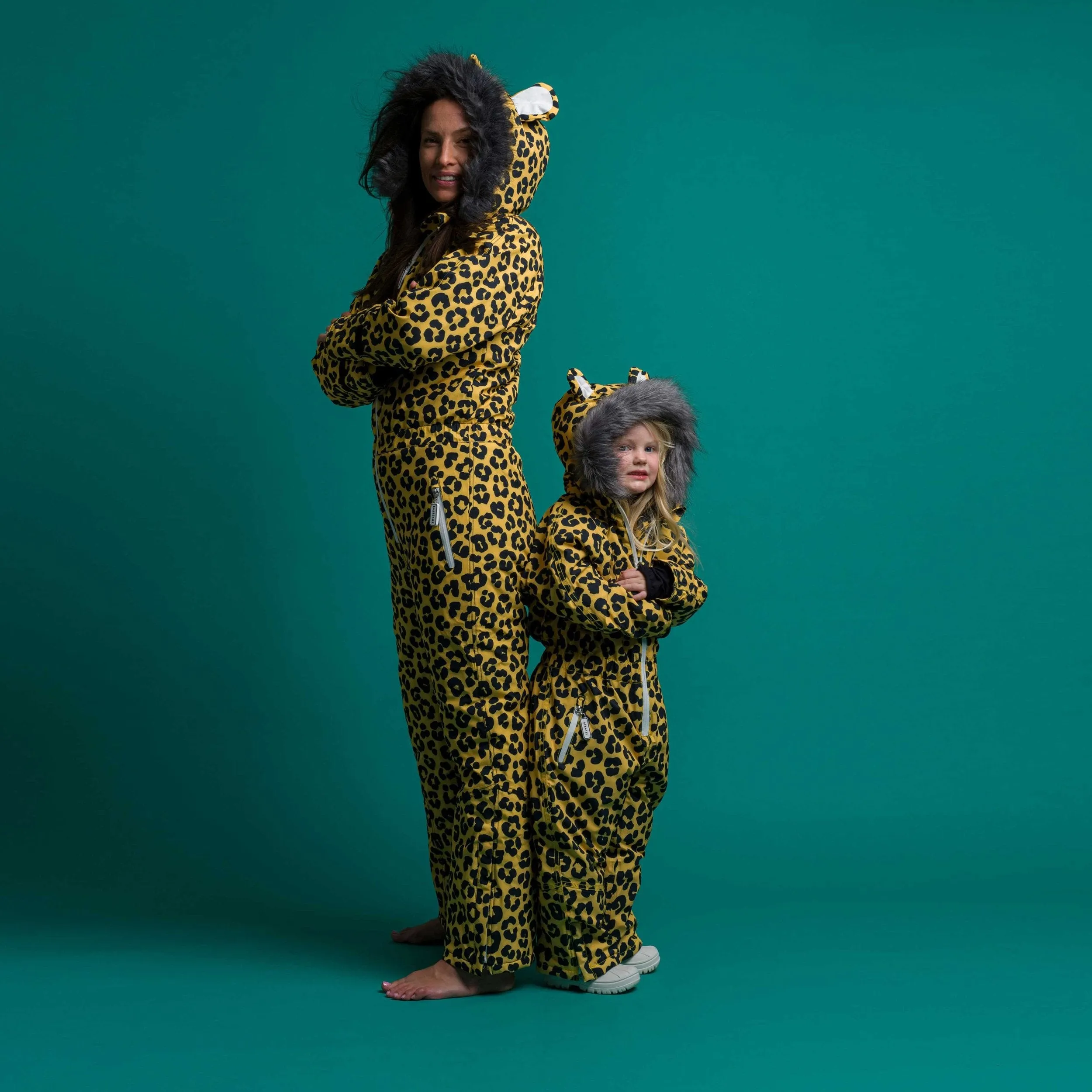 Roarsome Kids Dash The Leopard Ski Suit in Yellow