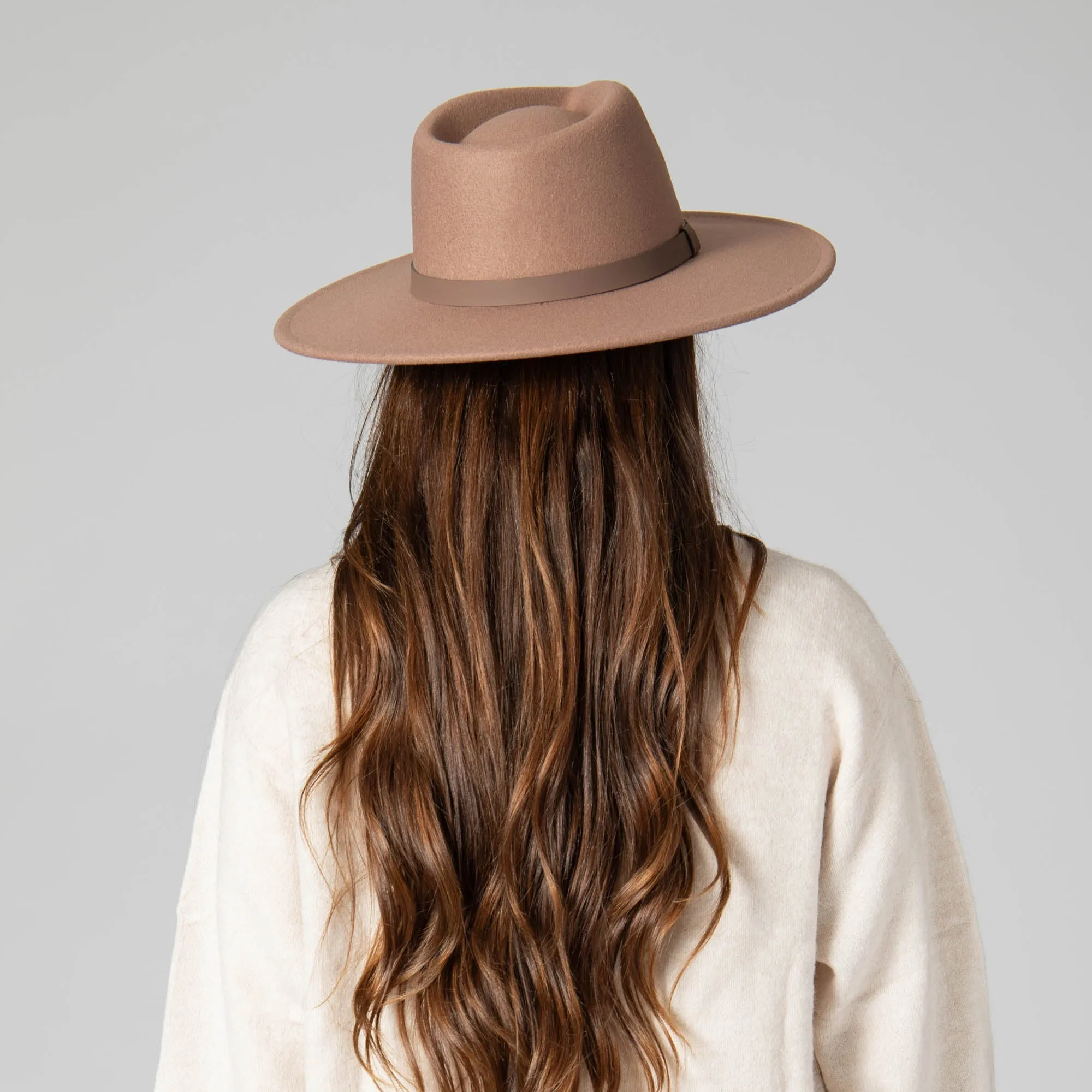 San Diego Hat Company Womens Fedoras Faux Felt Fedora with Half Braided Faux Leather Band